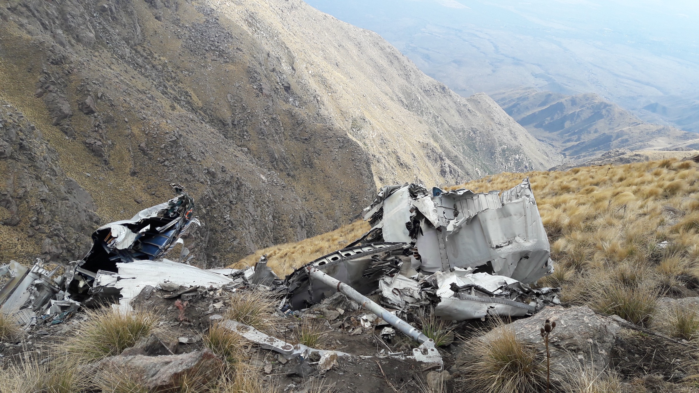 Fokker F-27 aircraft wreck near Cerro Los Linderos, Quebrada del Irma