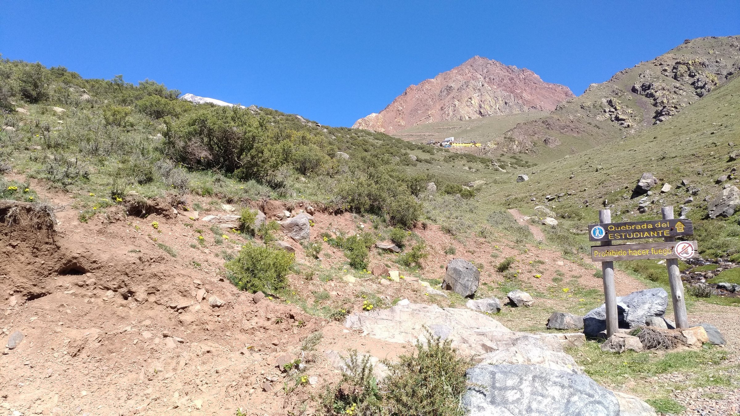 Quebrada del Estudiante à Vallecitos, Cordón del Plata