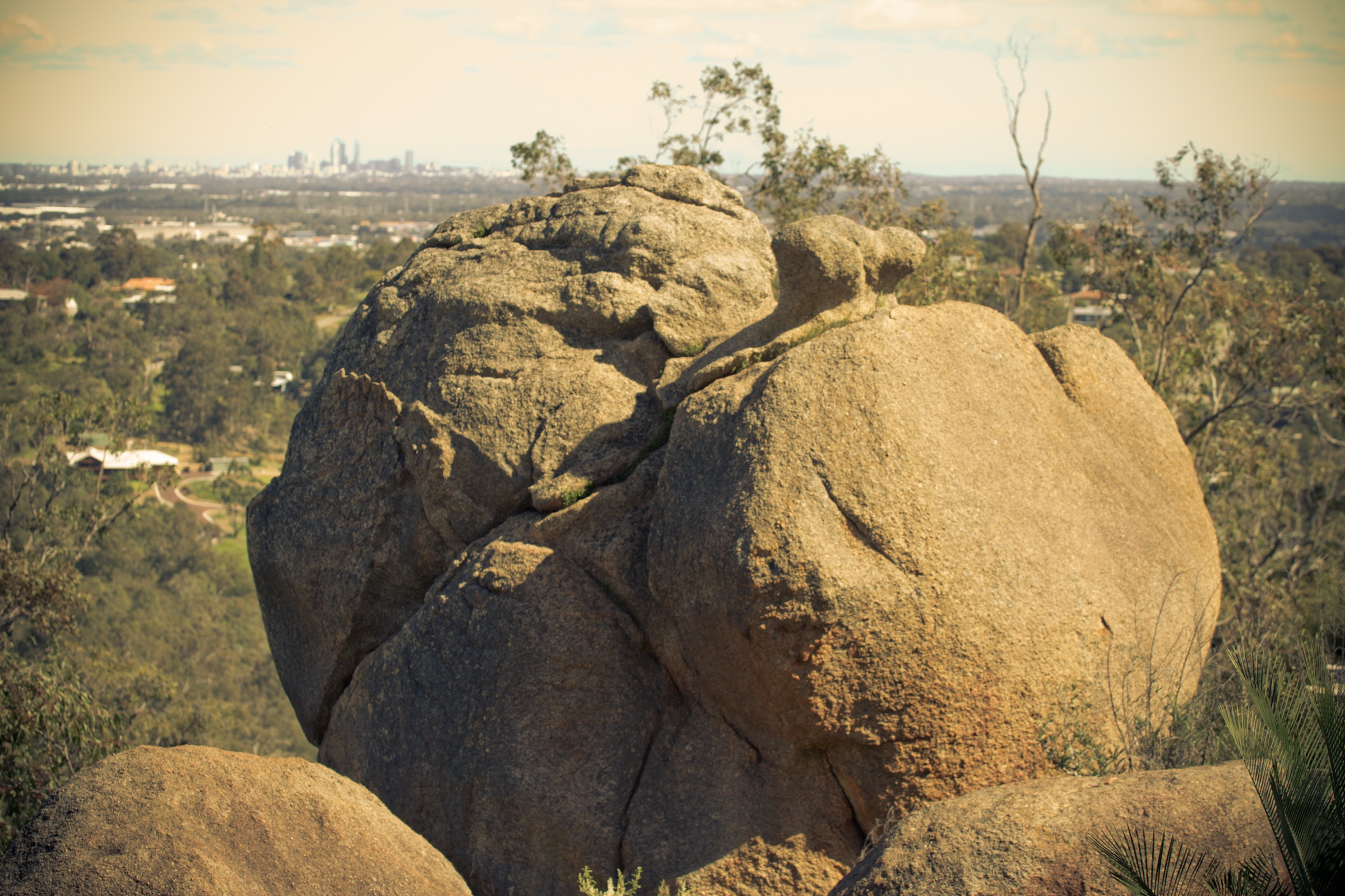 Formations de blocs granitiques le long de l'Eagle View Walk Trail dans le parc national de John Forrest