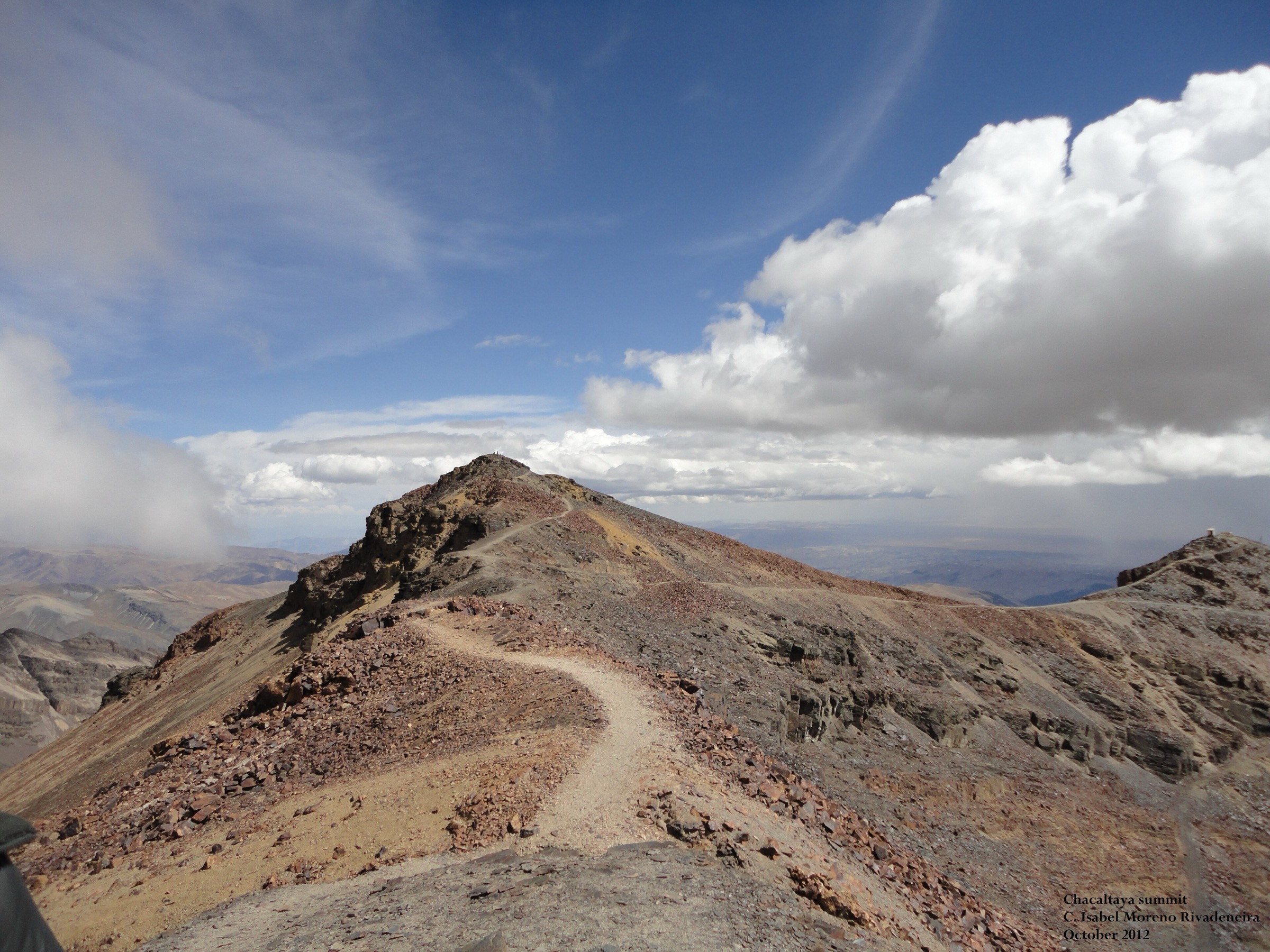 View east from the summit of Mount Chacaltaya above 5,400 metres in the Bolivian Andes