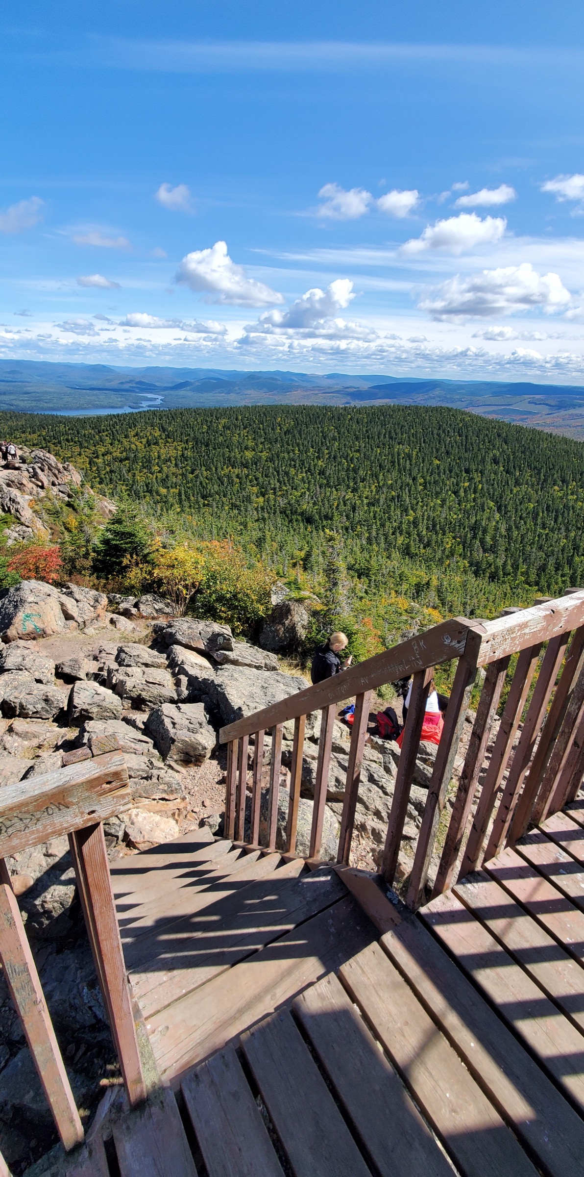 Vue depuis la plateforme de la tour à feu au sommet du mont Carleton, plus haut sommet des Maritimes