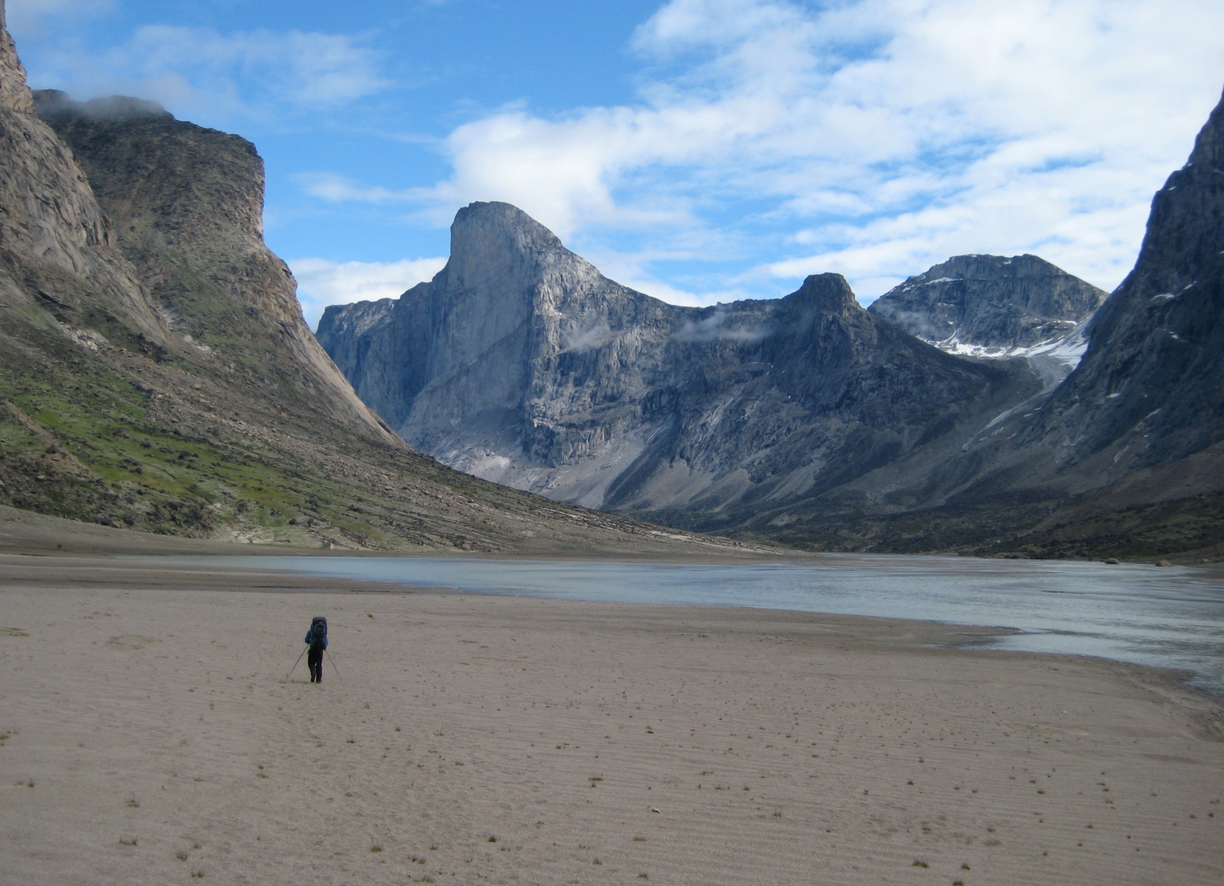Auyuittuq National Park granite walls in the Akshayuk Pass corridor that Ulu Peak fronts