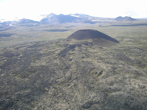 Eve Cone, a young cinder cone on the Big Raven Plateau, Mount Edziza Park
