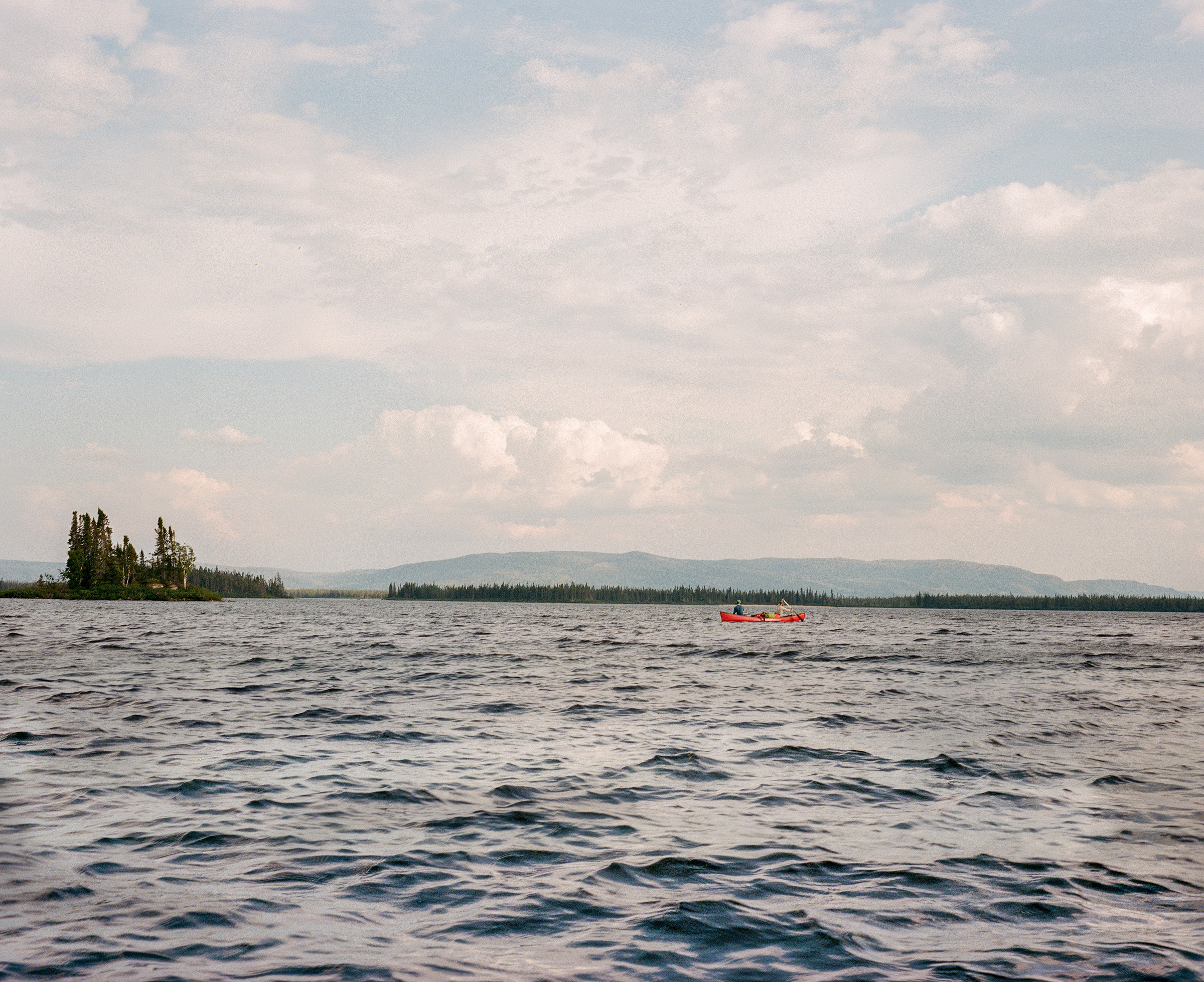 Paddling up the Eastmain River towards the Otish Mountains, Québec