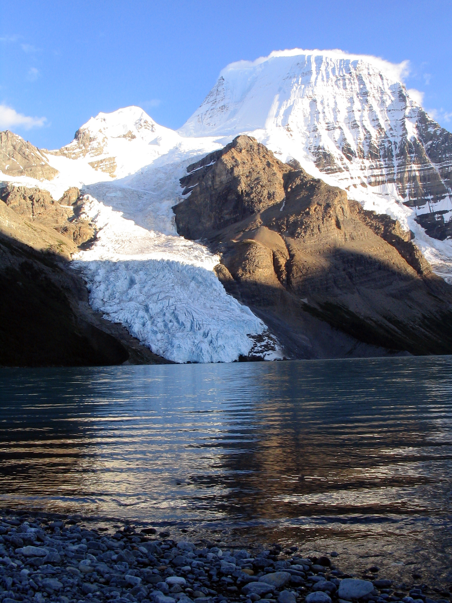 Berg Lake at the foot of Mount Robson, the terminal destination of the Berg Lake Trail