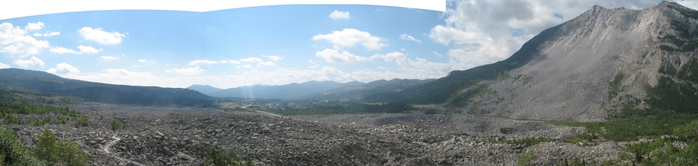 Frank Slide panorama looking up onto Turtle Mountain