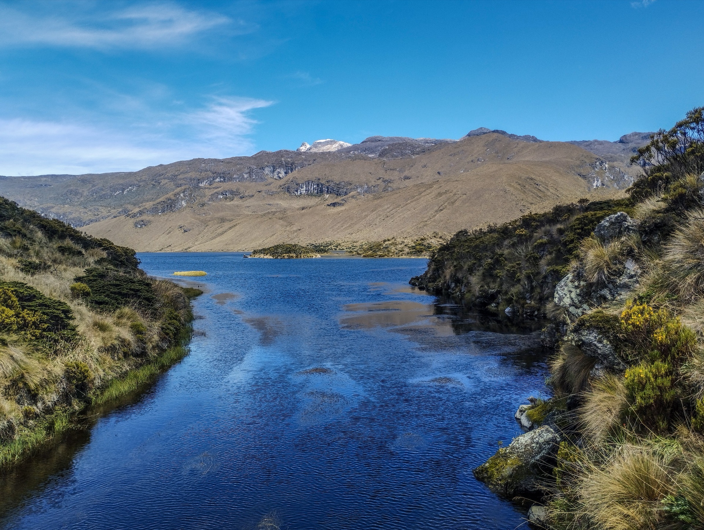 Laguna del Otun with Nevado Santa Isabel behind, Los Nevados National Park