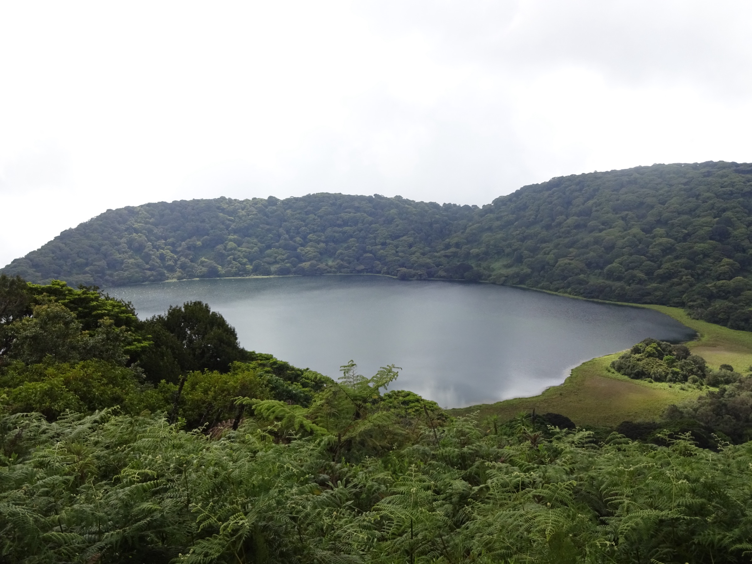 Lago Biao crater lake in the southern highlands of Bioko, Equatorial Guinea