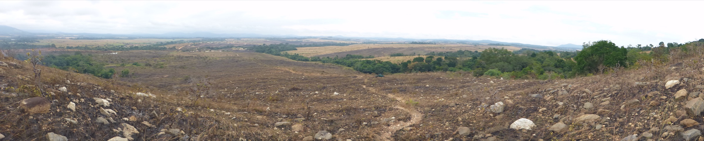 Panorama sur la mosaïque savane-forêt du parc national de la Lopé sur la frange nord du massif du Chaillu