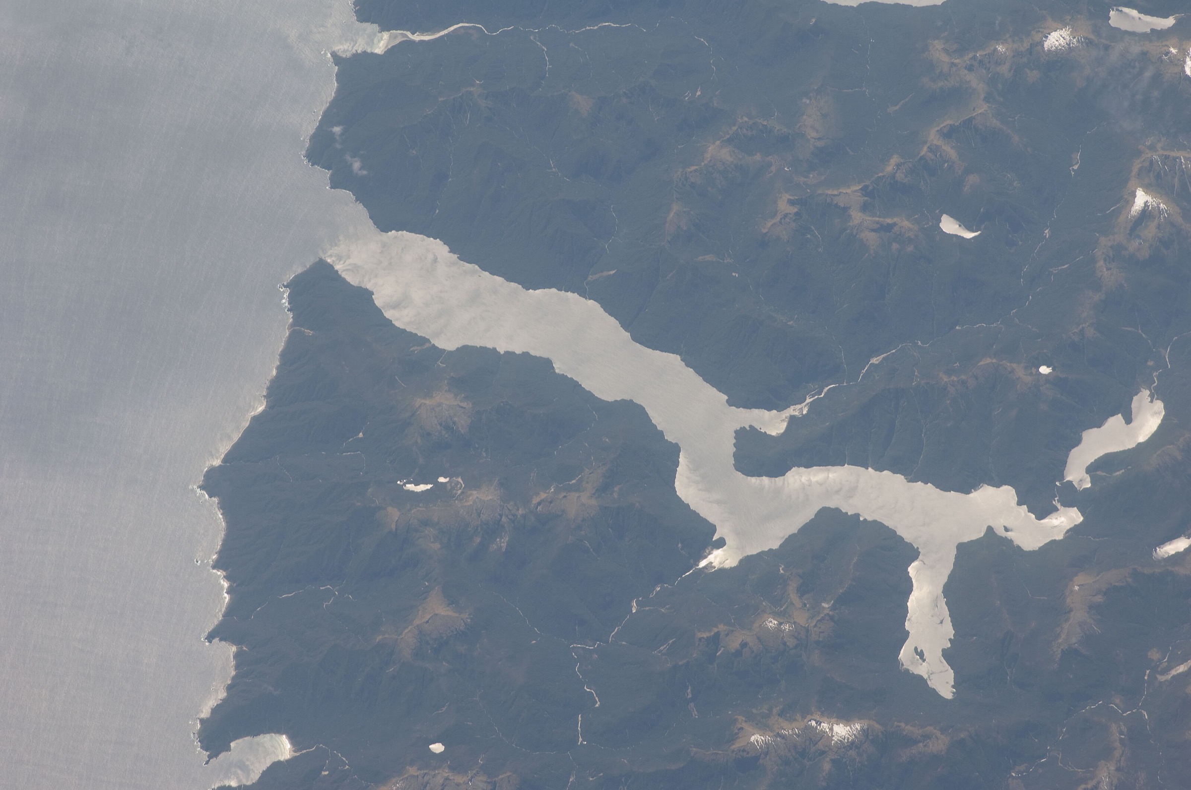 George Sound and neighbouring Fiordland fiords seen from the International Space Station