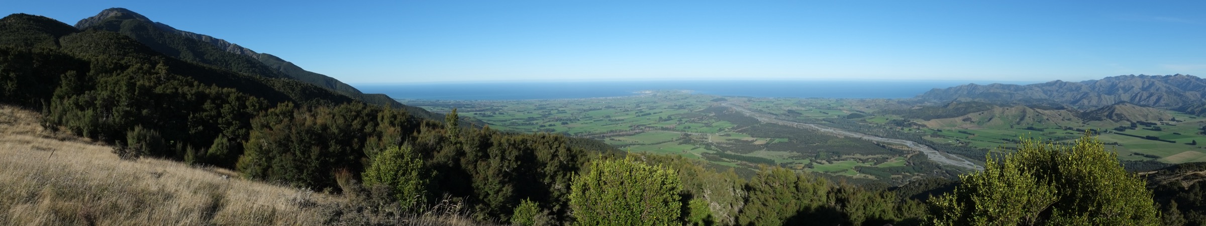 Panoramic view over the Kaikōura area from the lower Mt Fyffe lookout, New Zealand