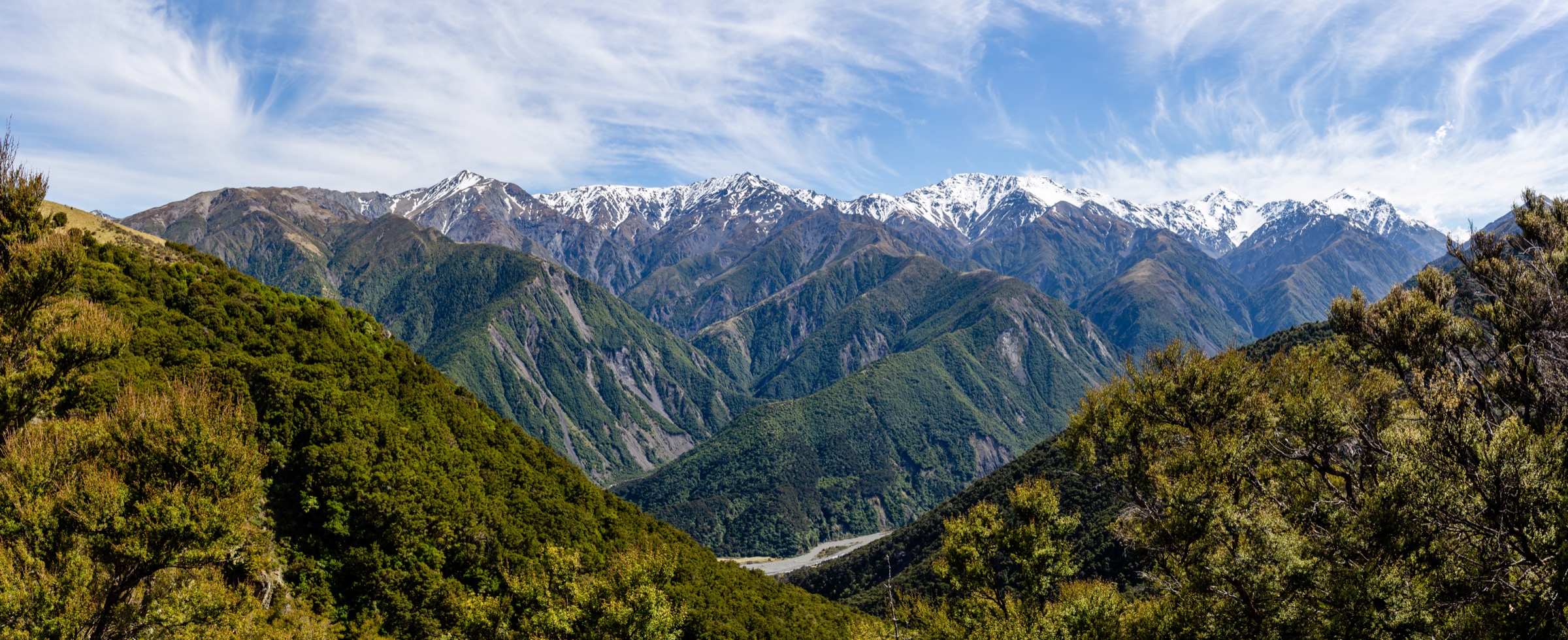 Panorama sur les Kaikōura Ranges