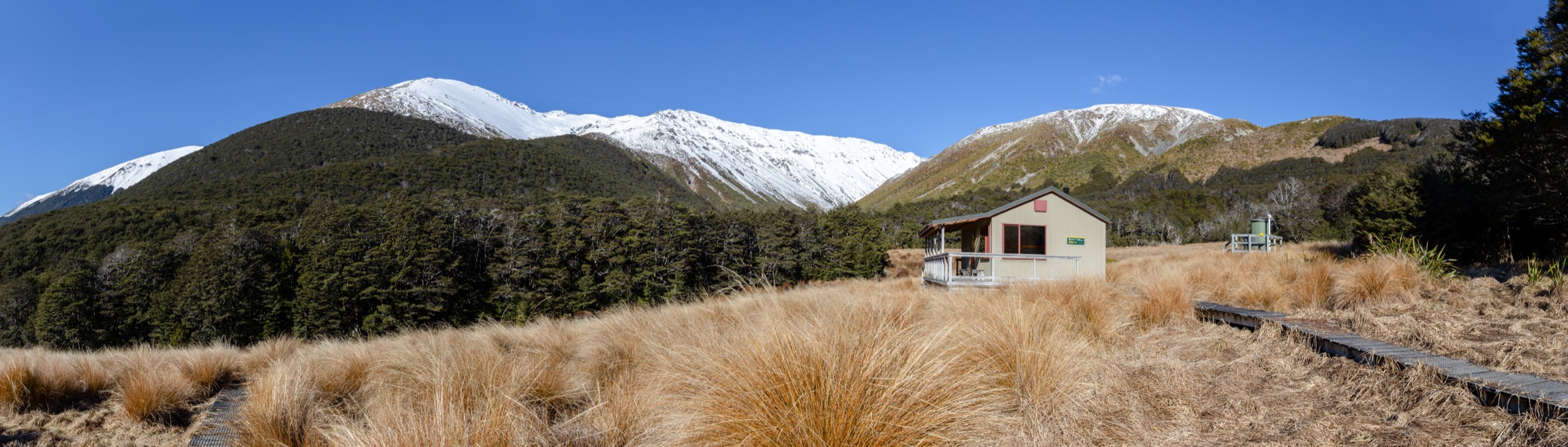 Speargrass Hut and basin, Nelson Lakes National Park, New Zealand