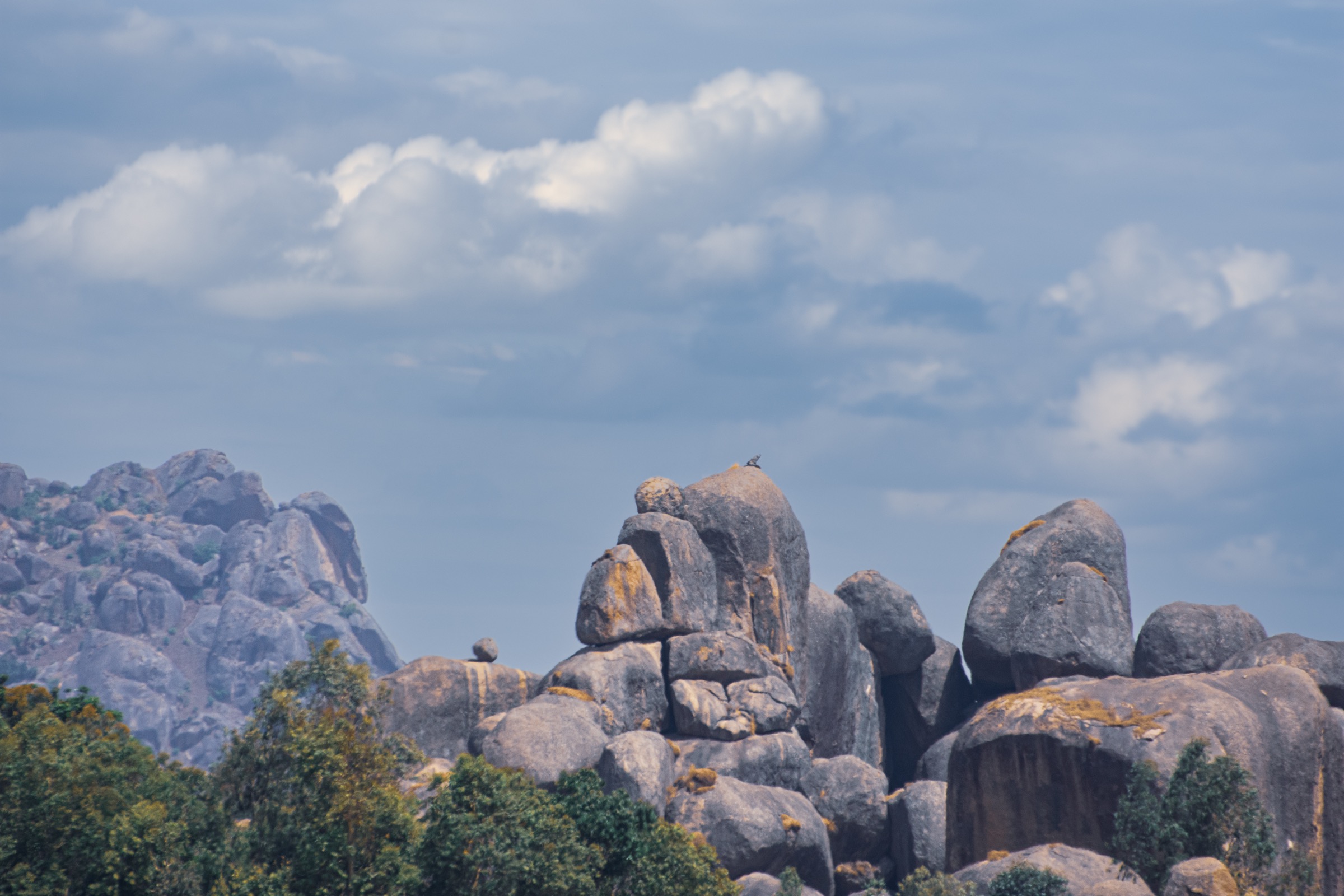 Granite and basalt rock formations on the Jos Plateau near Riyom, Plateau State