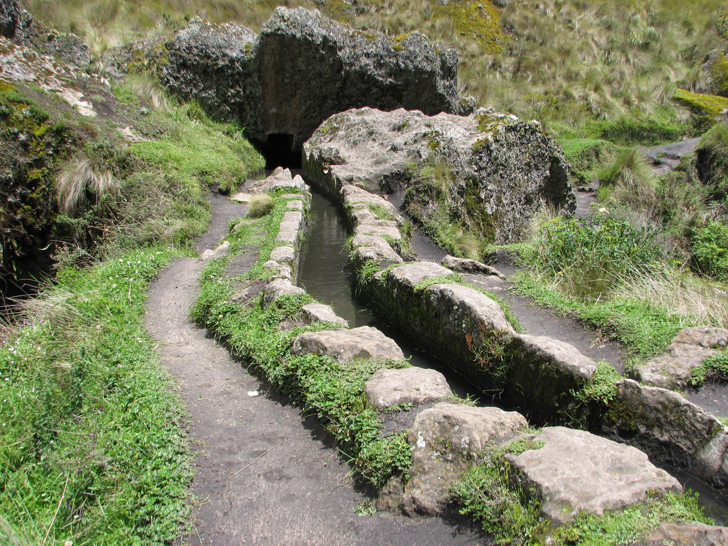 Cumbe Mayo Archaeological site — aqueduct, Cajamarca, Peru