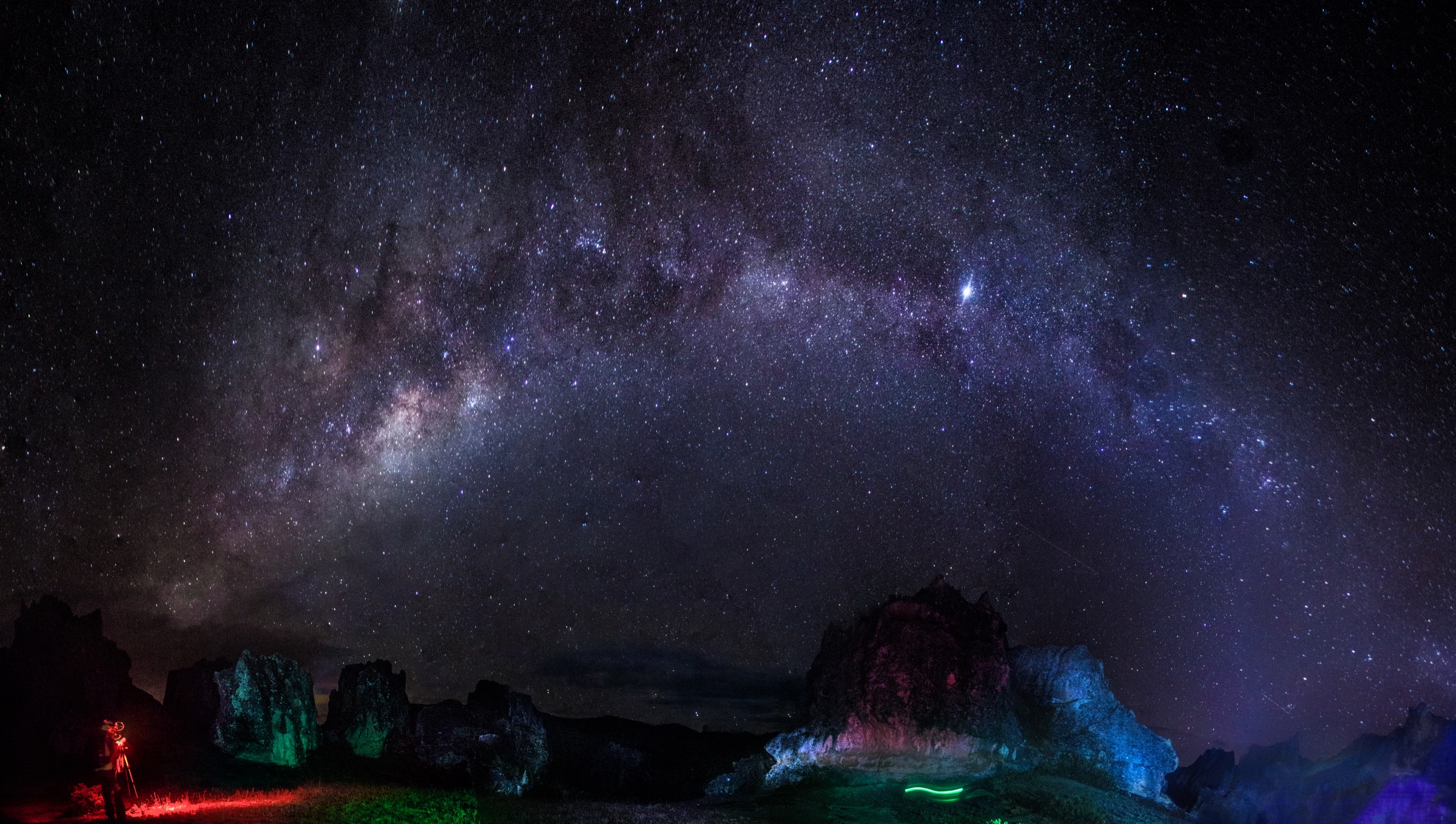 Bosque de piedras de Hatun Machay de nuit, Ancash, Pérou