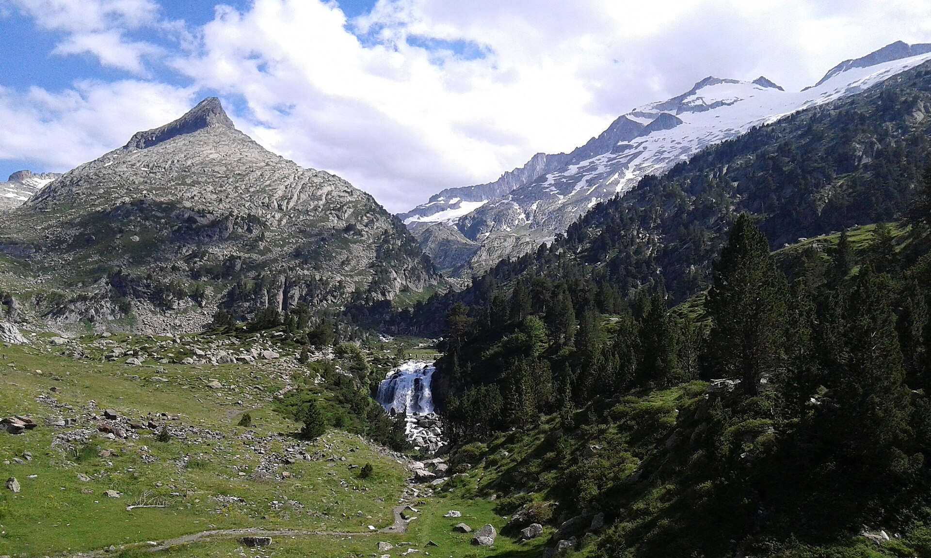 Cascada y Forau de Aigualluts avec l'Aneto en fond