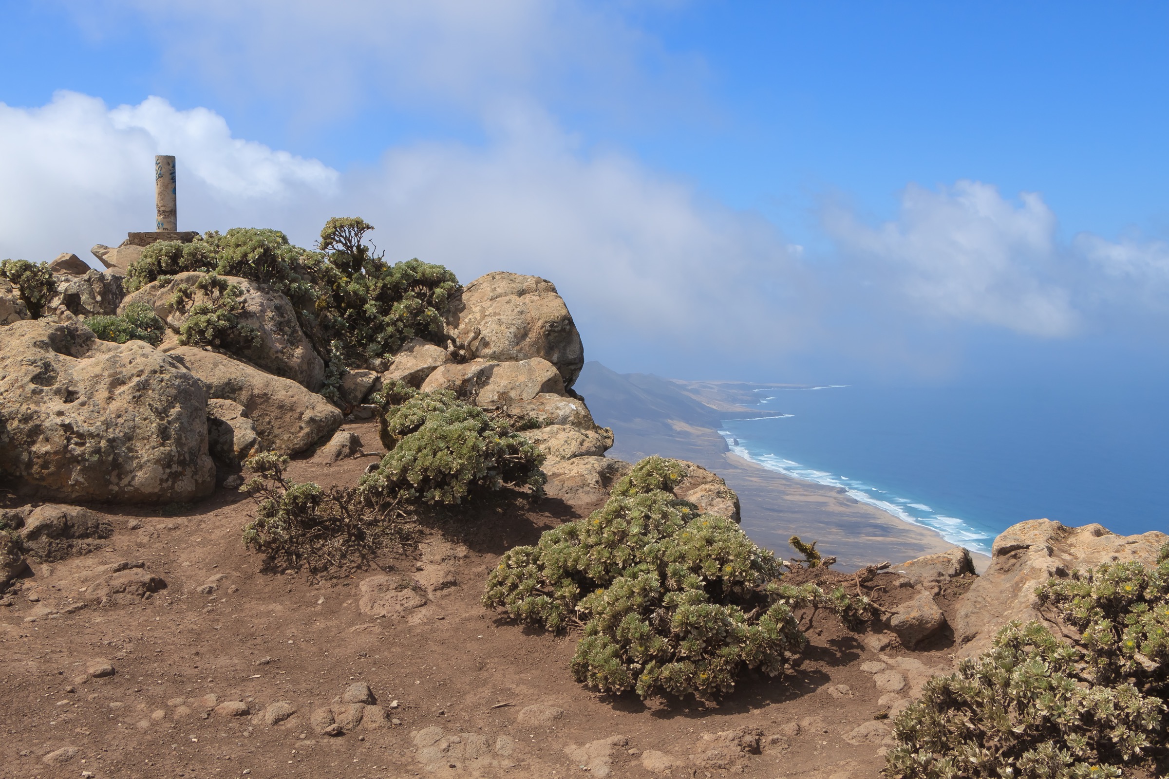 Summit of Pico de la Zarza, highest point on Fuerteventura