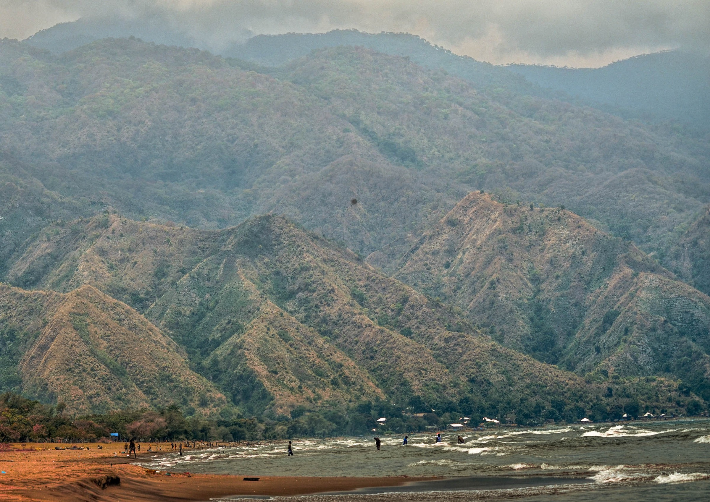 Range of the Livingstone Mountains seen from Matema village on the Lake Nyasa shore