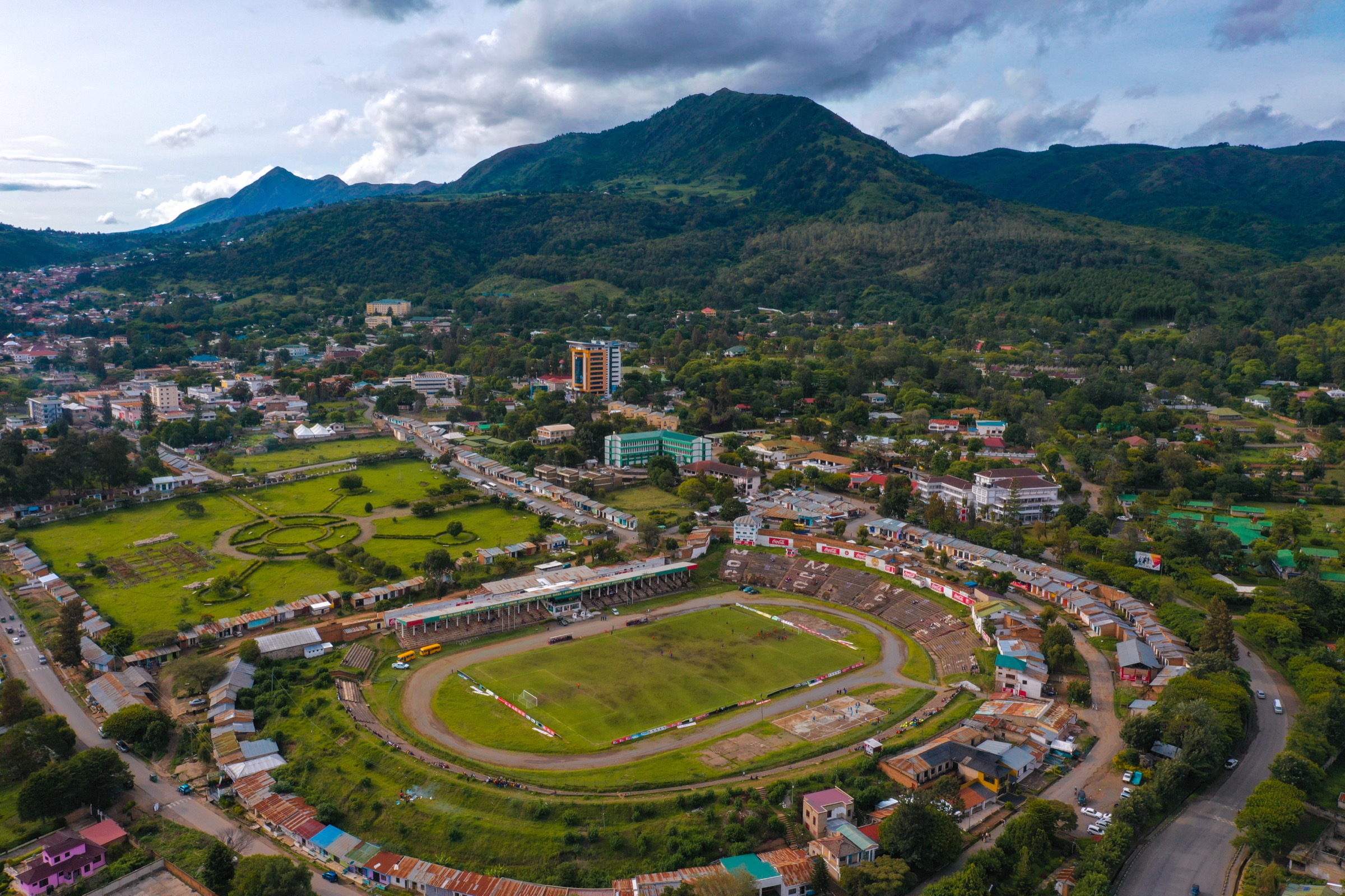 Mbeya city with the Mbeya Range ridge behind, Tanzania