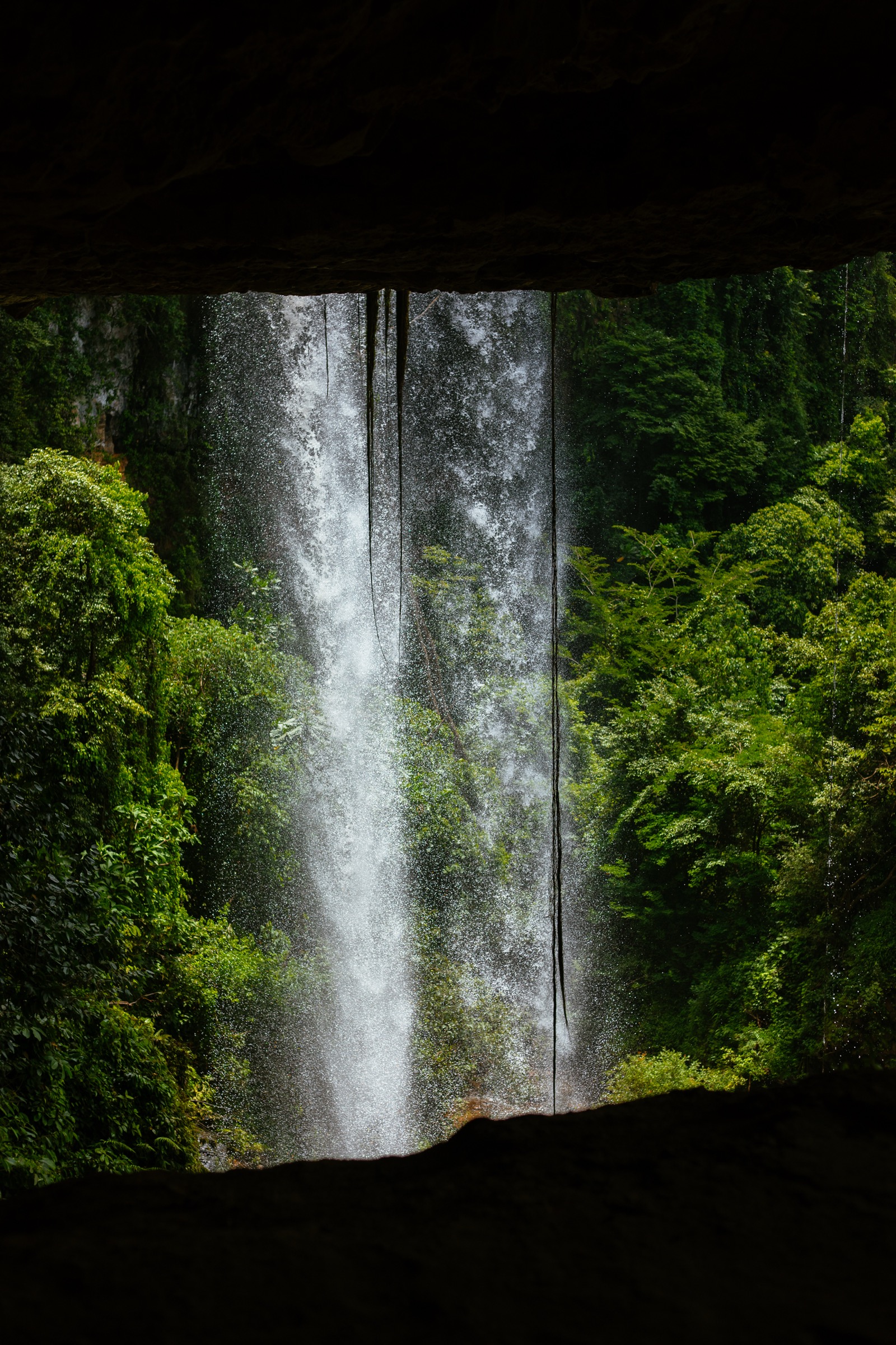 Kaporogwe Falls plunging over basalt cliffs near Tukuyu