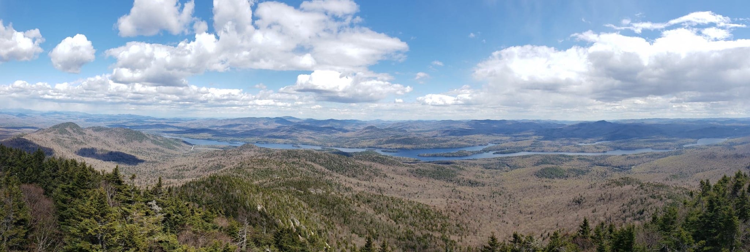 Panoramic view of Indian Lake from the Snowy Mountain fire tower