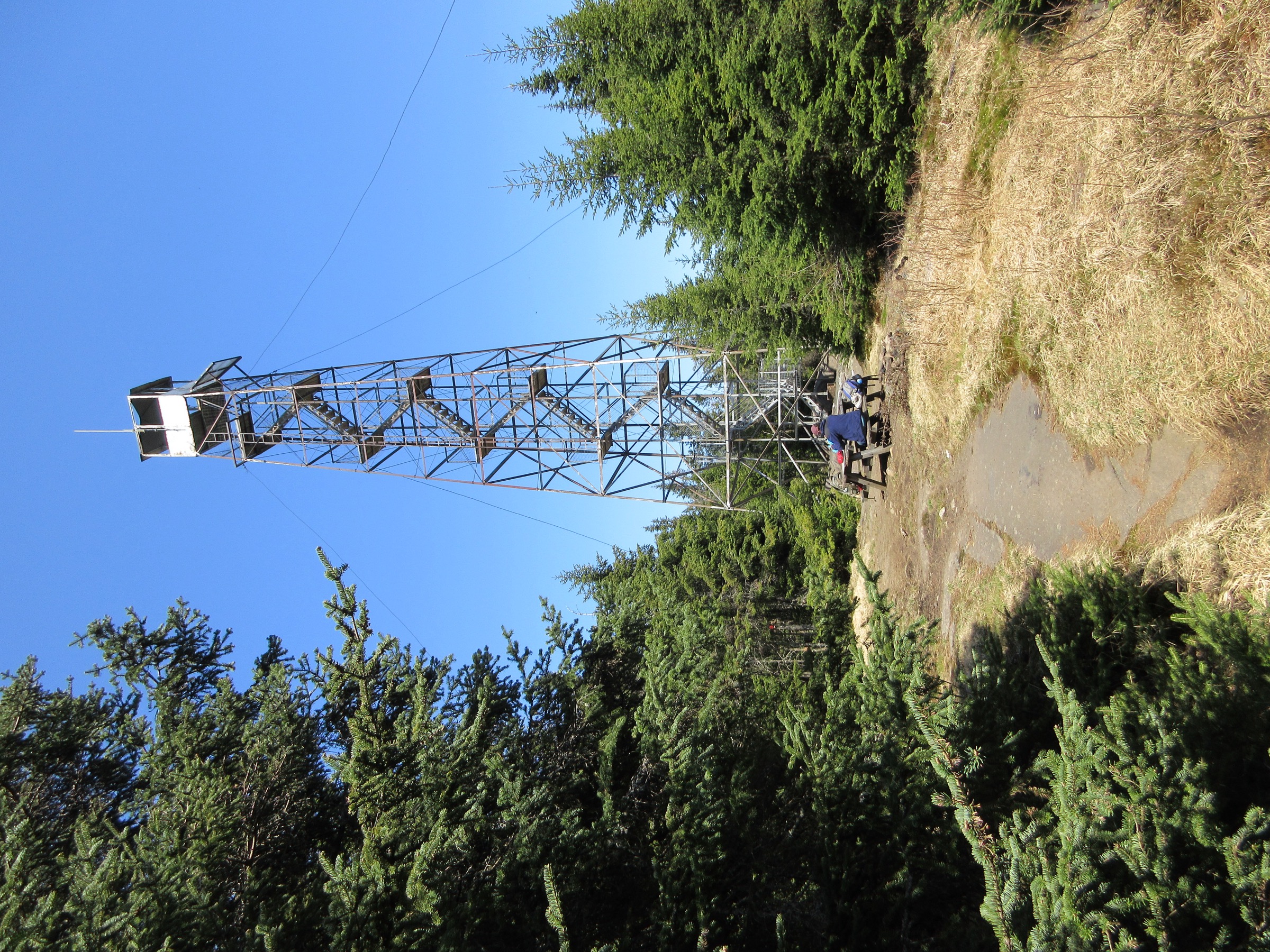 Steel fire tower on the summit of Wakely Mountain in Hamilton County