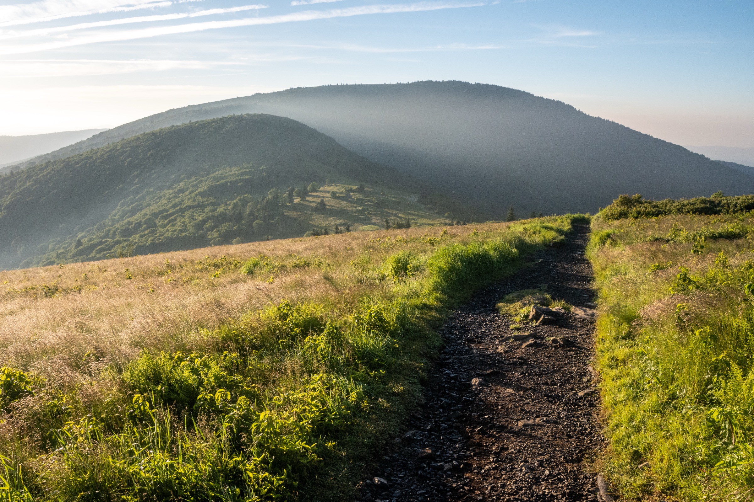 Grassy Ridge Bald seen from the Appalachian Trail on Round Bald, Roan Highlands