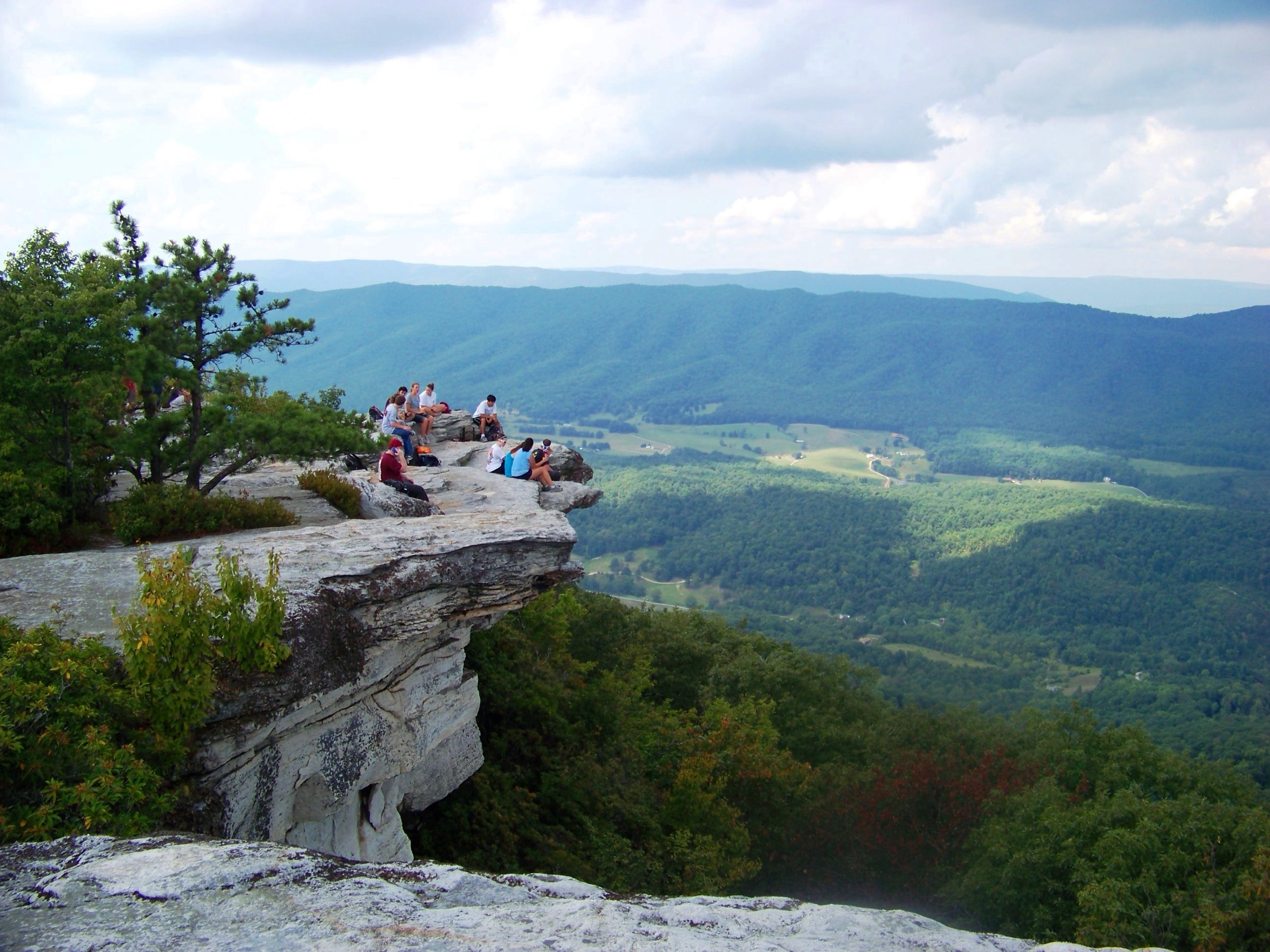McAfee Knob sandstone overlook on the Appalachian Trail above the Catawba Valley