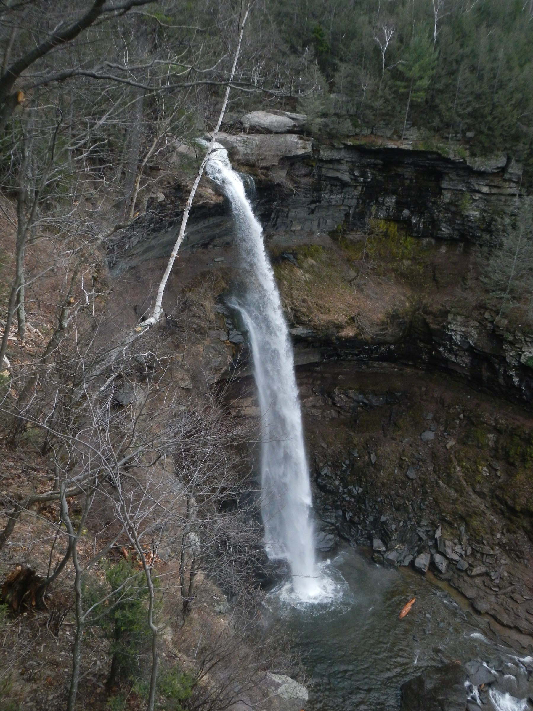 Kaaterskill Falls two-tier cascade in the Catskill Mountains