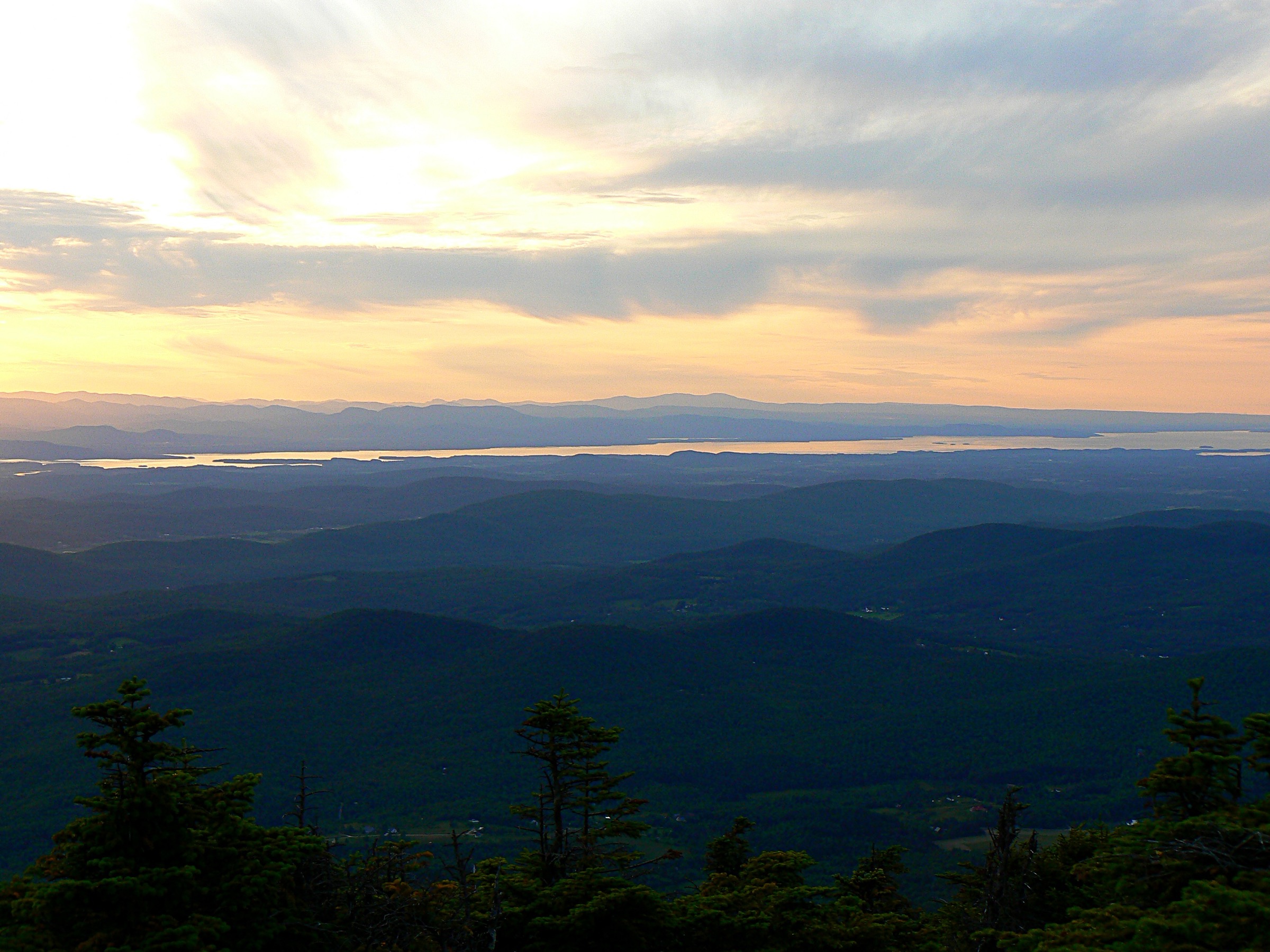 Lake Champlain and the Adirondacks from the summit of Mount Abraham
