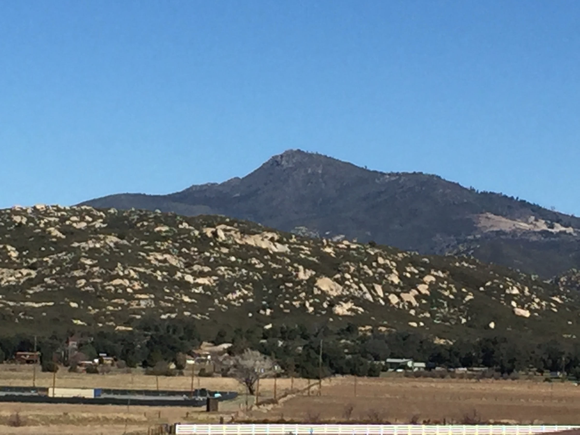 Cuyamaca Peak seen from the south in the Peninsular Ranges of San Diego County, California