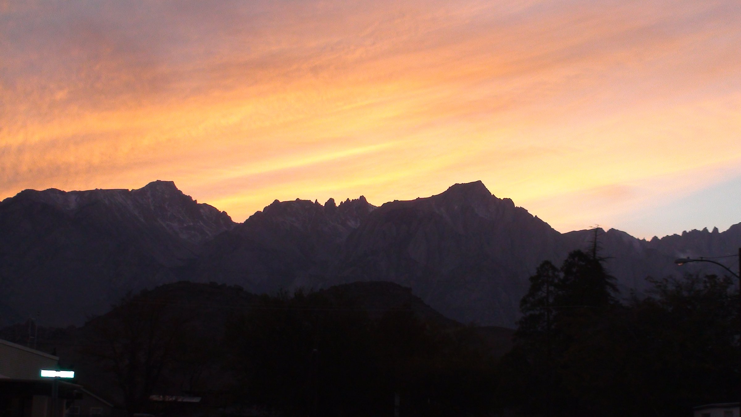 Lone Pine Peak at sunset above the Owens Valley