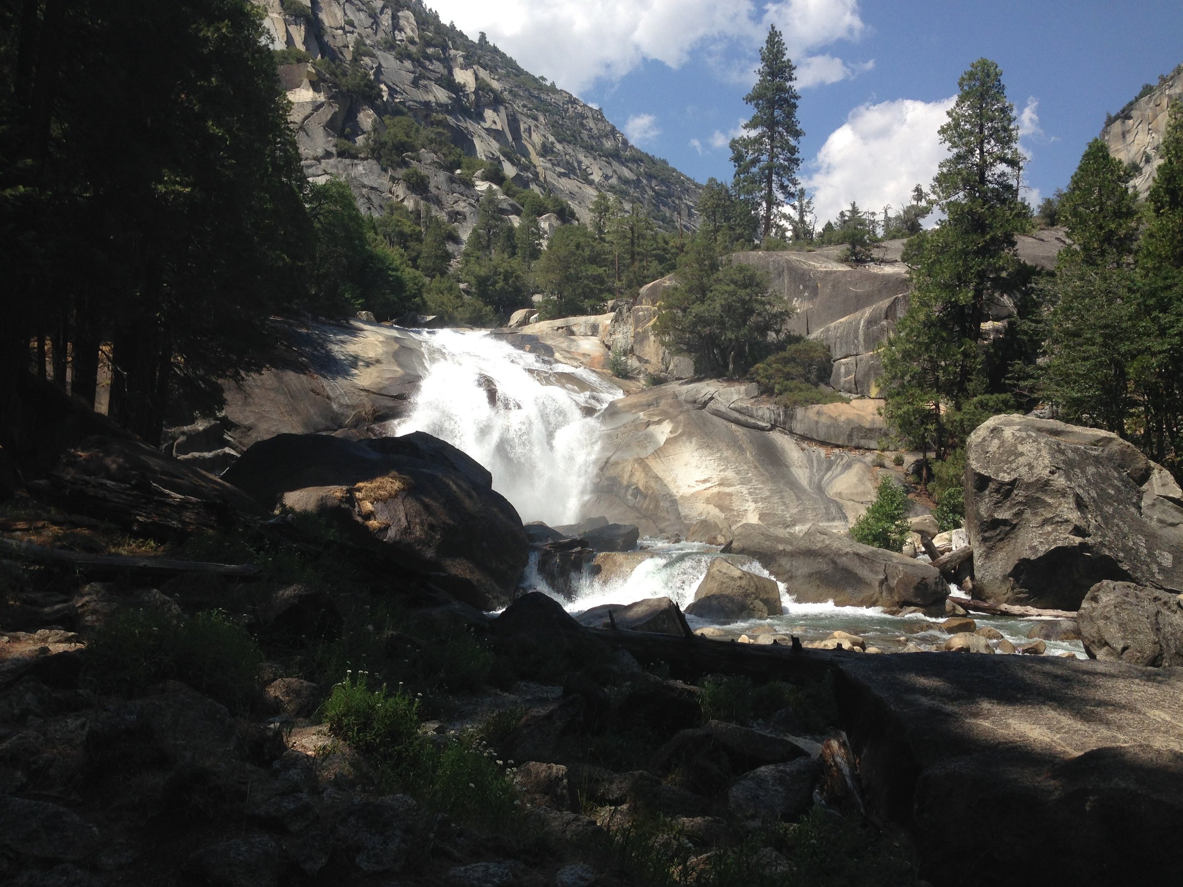 Mist Falls cascading over granite in Kings Canyon National Park