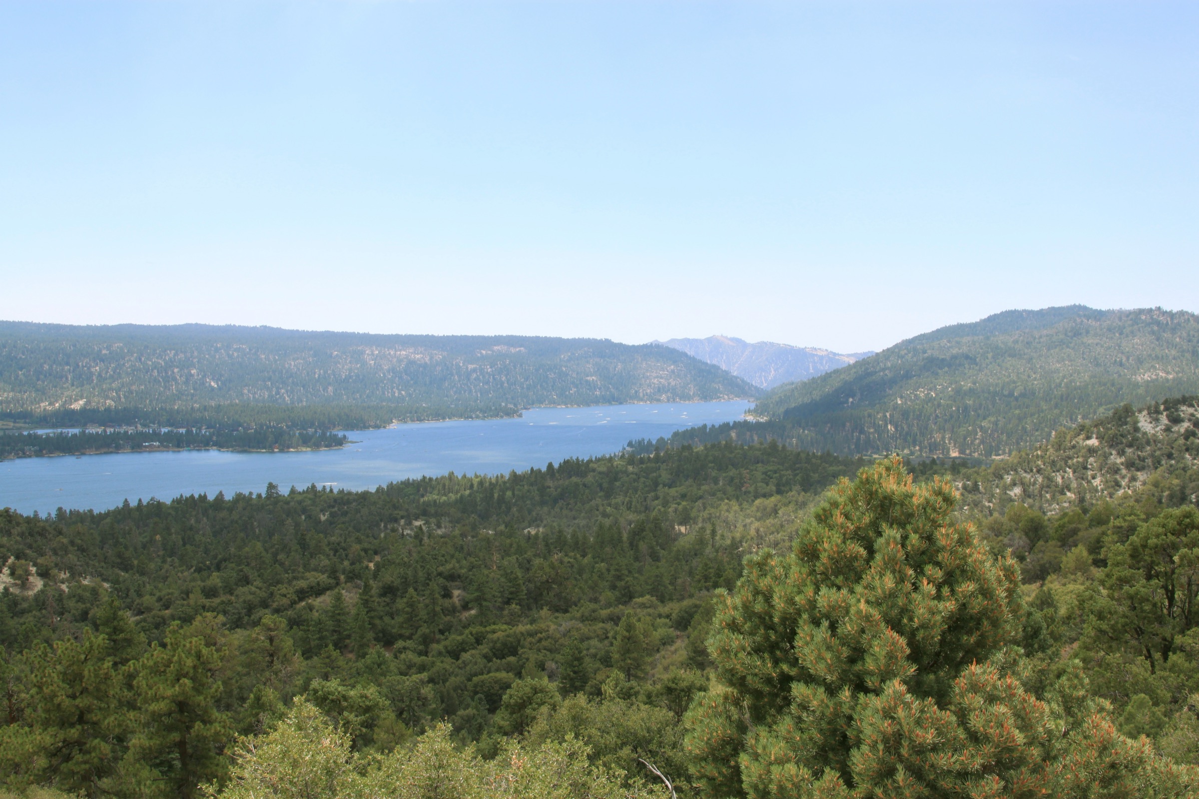 Big Bear Lake seen from a granite outcrop on the south shore