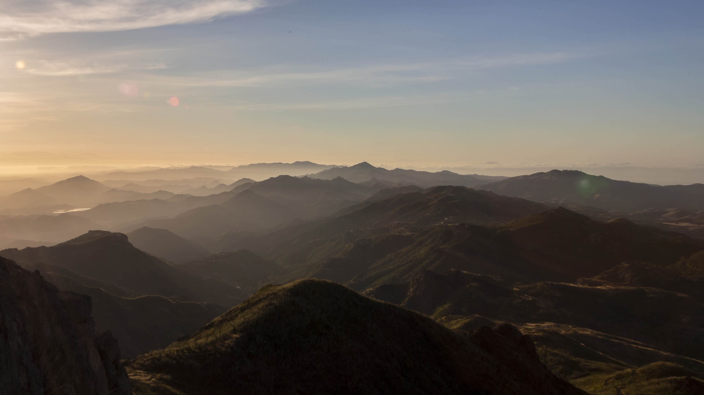 Sandstone Peak, high point of the Santa Monica Mountains, above the Circle X Ranch chaparral