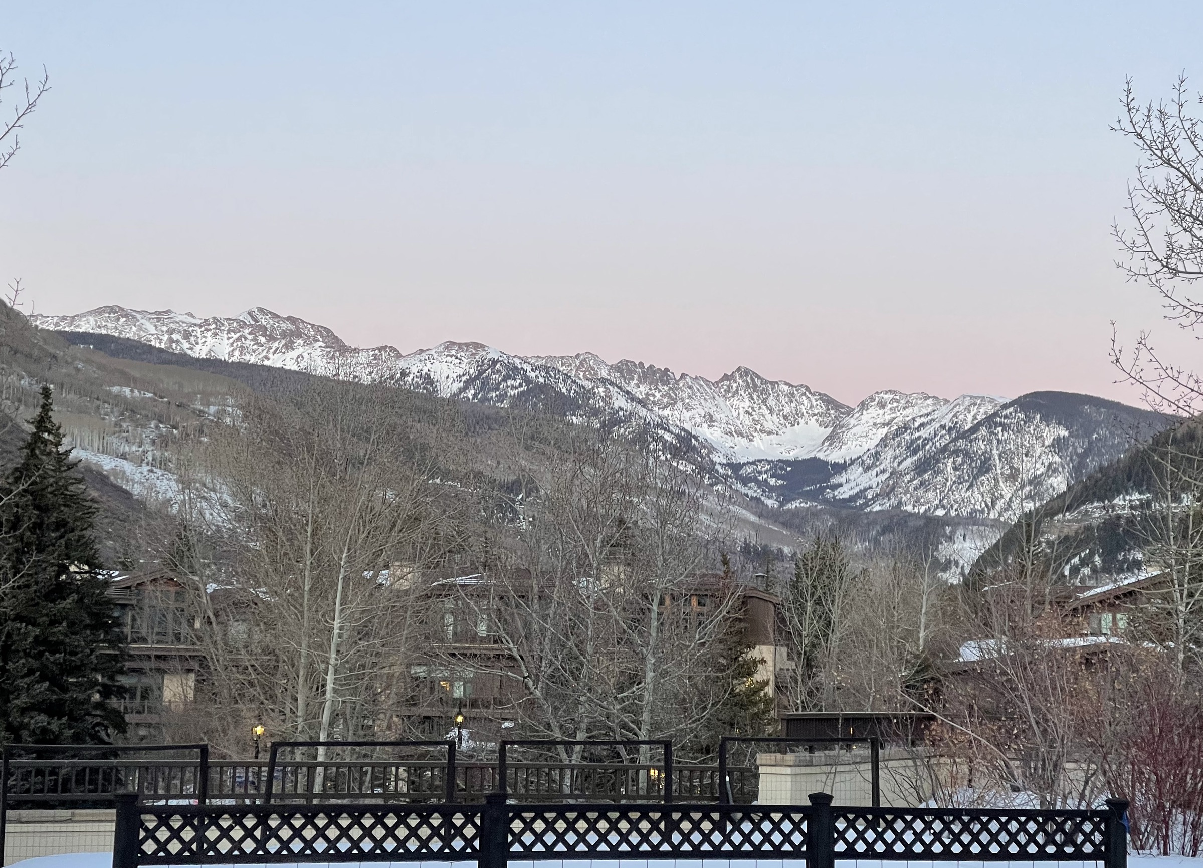 The Gore Range crest at magic hour, showing the granite ramparts that hold the Pitkin Creek cirque