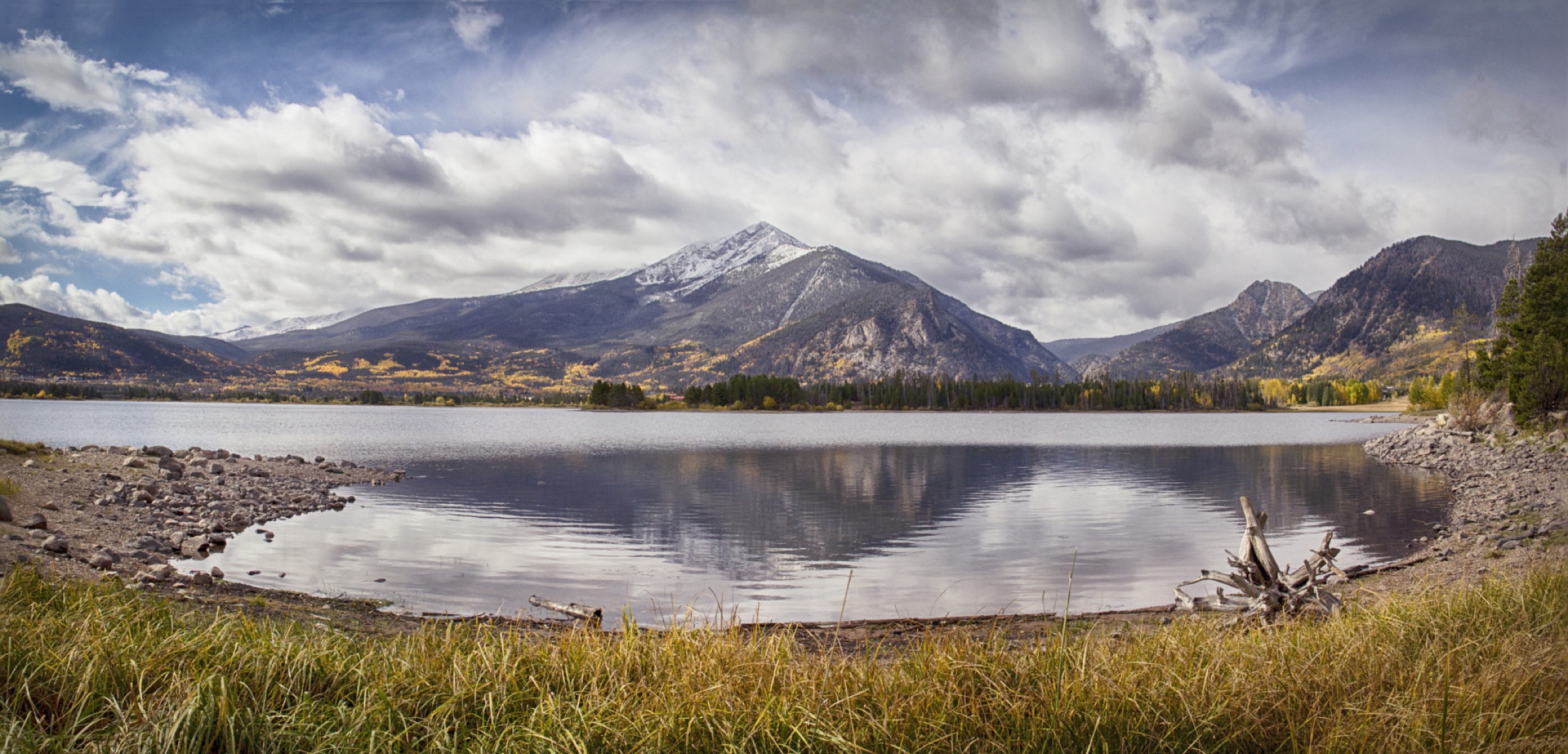 Peak 1 of the Tenmile Range rising above Lake Dillon