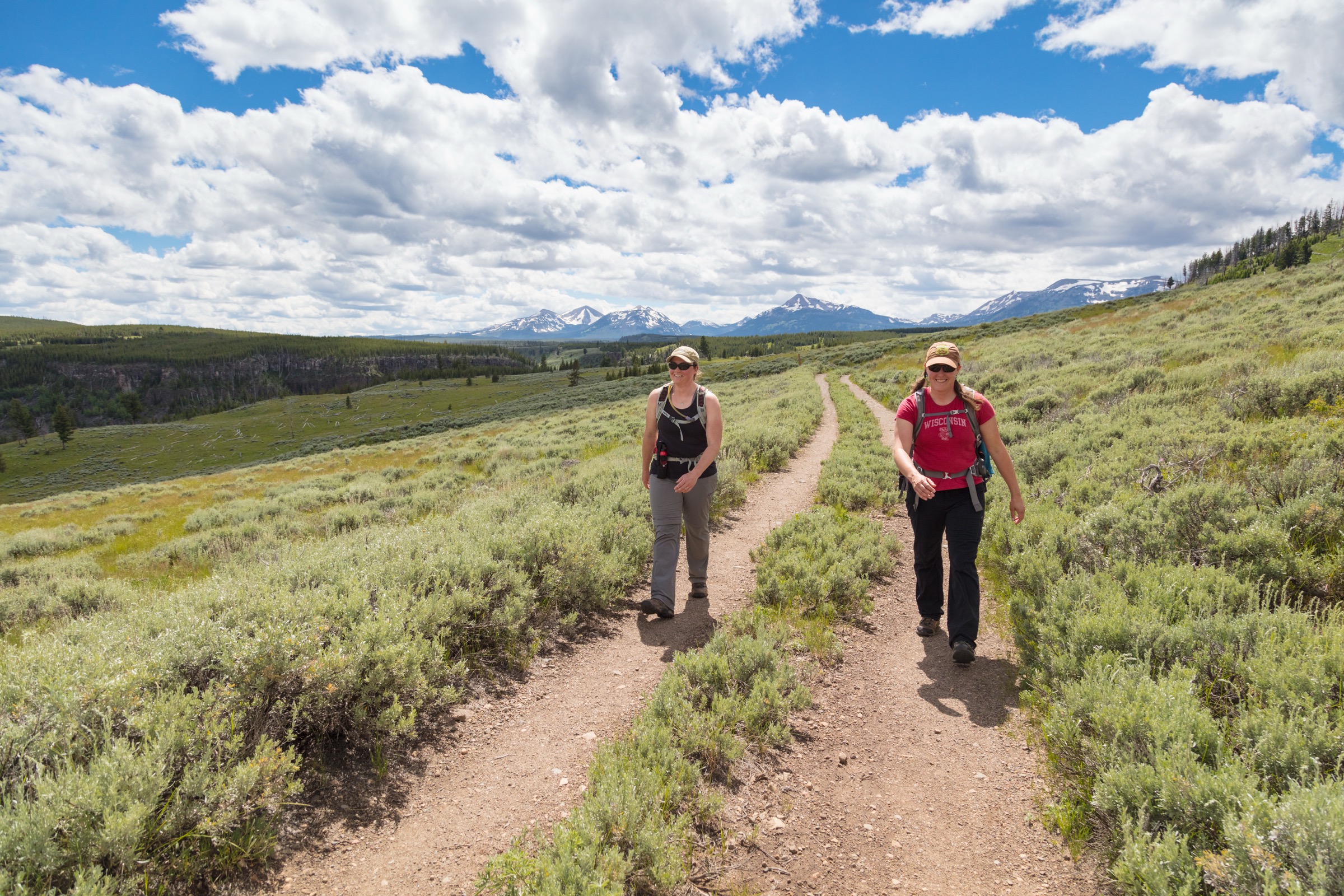 Hikers on the Bunsen Peak Trail, Yellowstone National Park