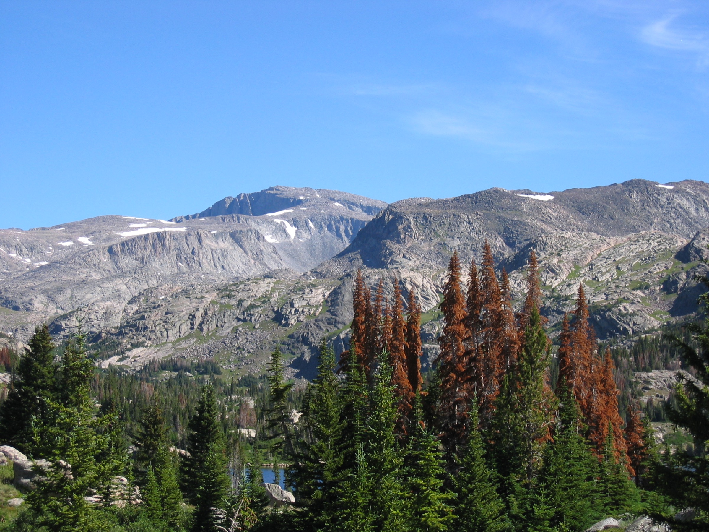 Cloud Peak and Bomber Mountain from Lake Helen, on the Mistymoon Lake trail
