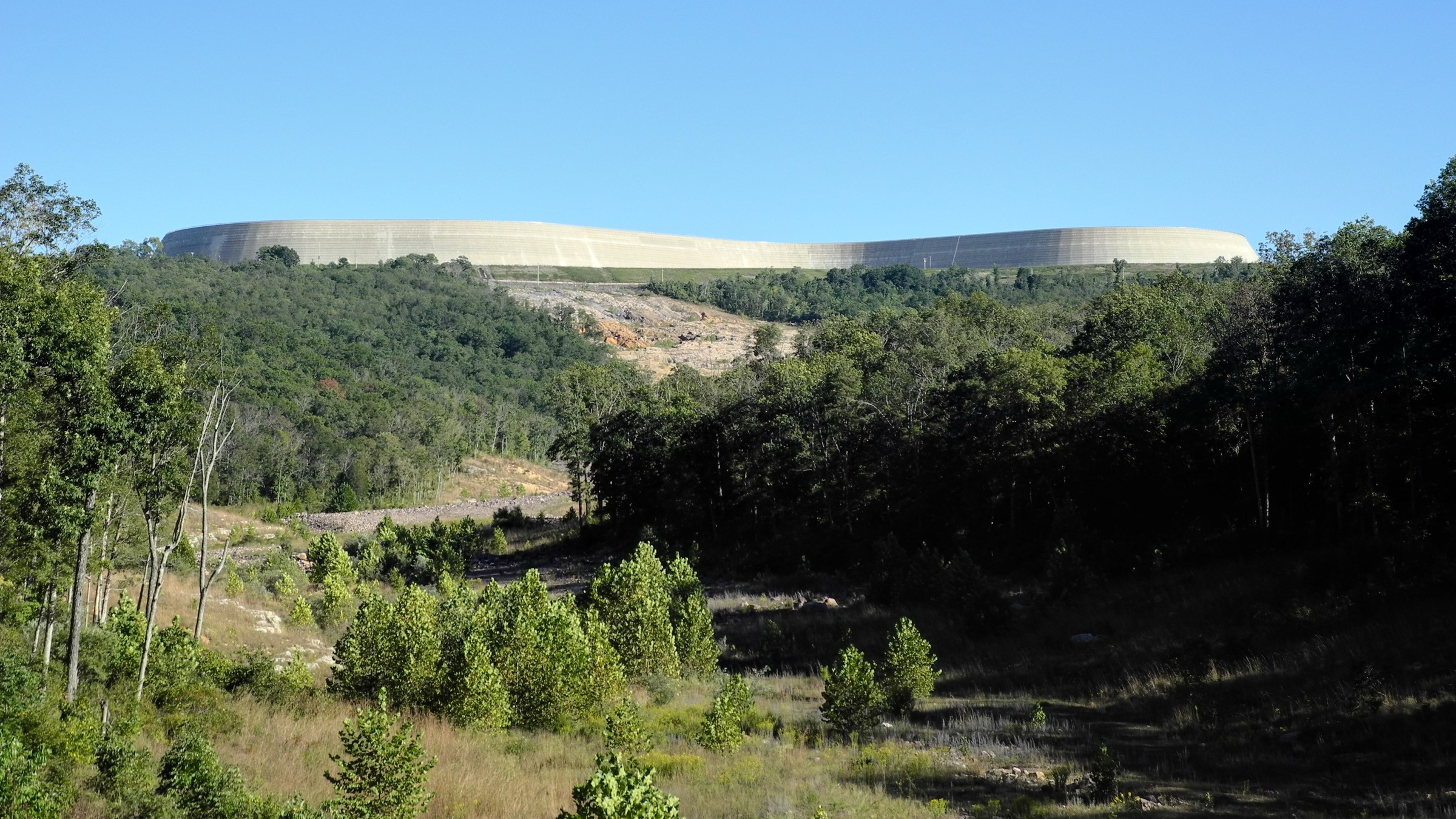 The upper Taum Sauk Reservoir seen from the Scour Trail above Johnson's Shut-Ins State Park, Missouri