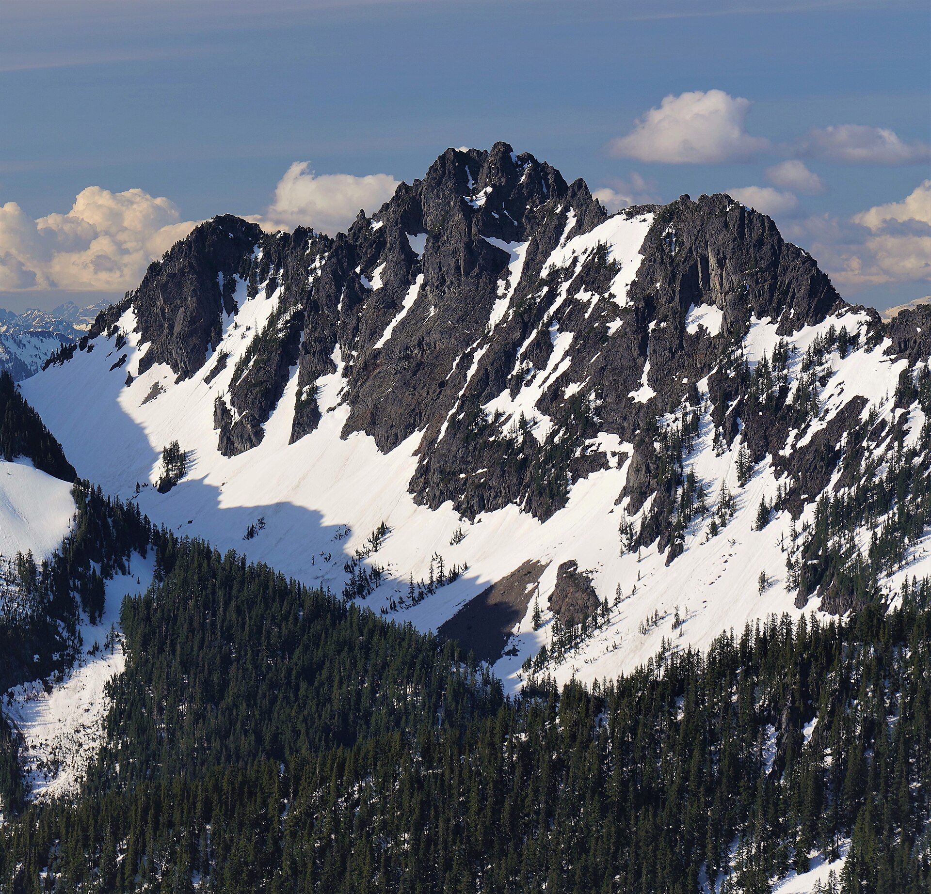 Chair Peak, the emblematic summit of the Snoqualmie Pass skyline, Alpine Lakes Wilderness