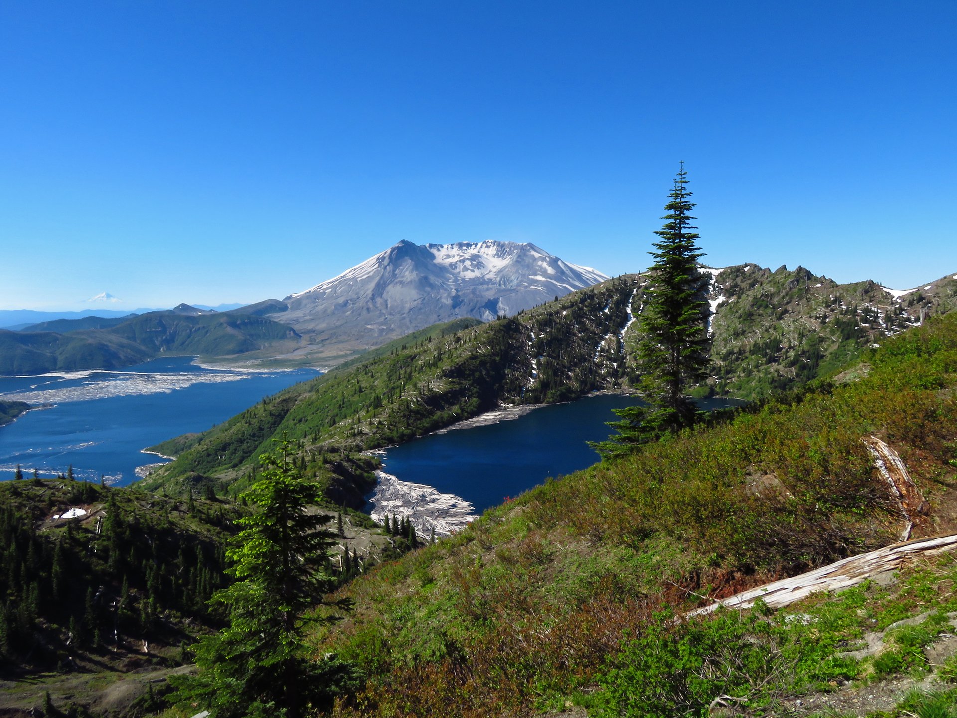 Spirit Lake et St Helens Lake vus depuis le Mount Margaret backcountry