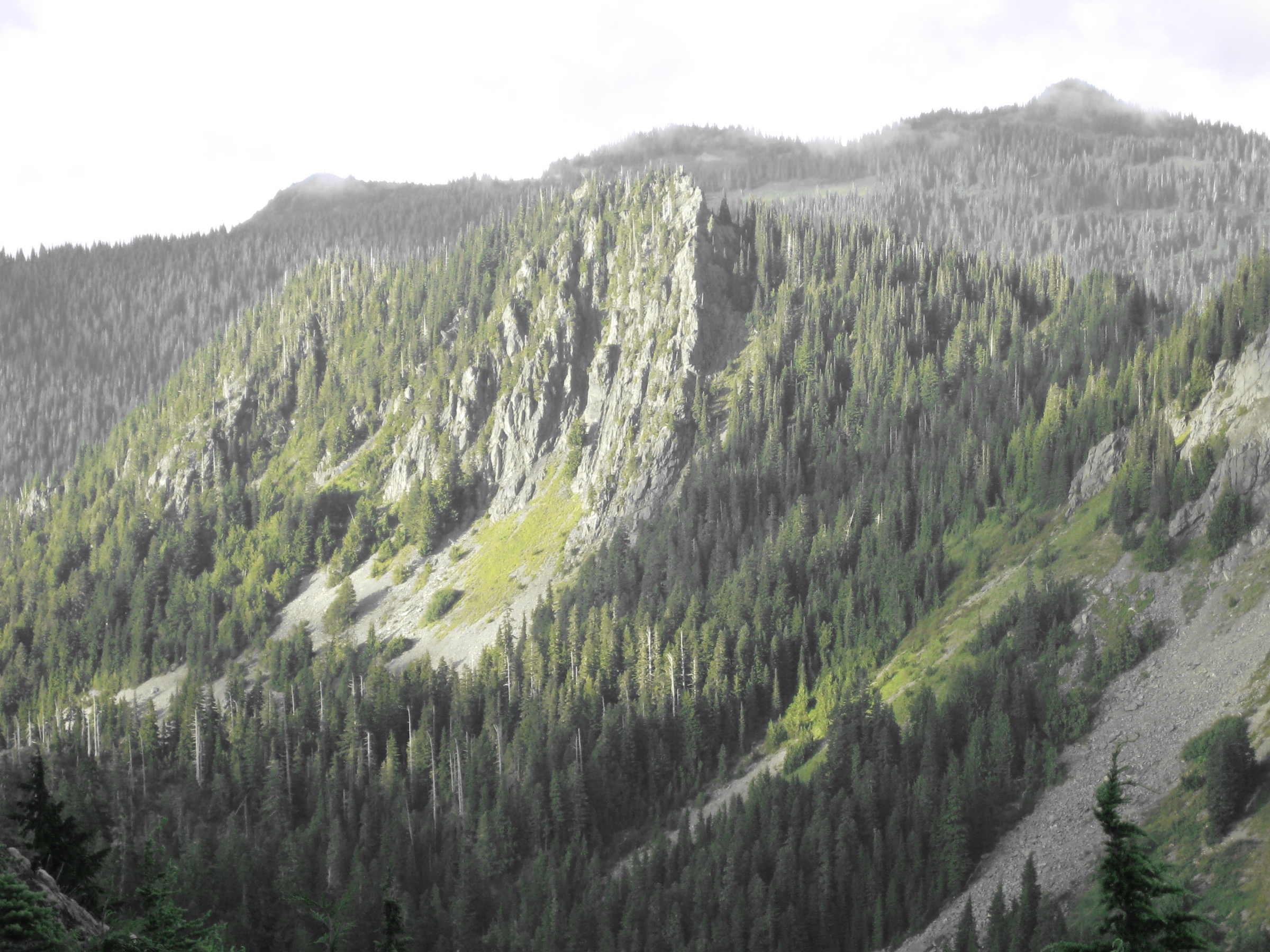 Alpine escarpment near Heart Lake on the High Divide, Seven Lakes Basin, Olympic National Park