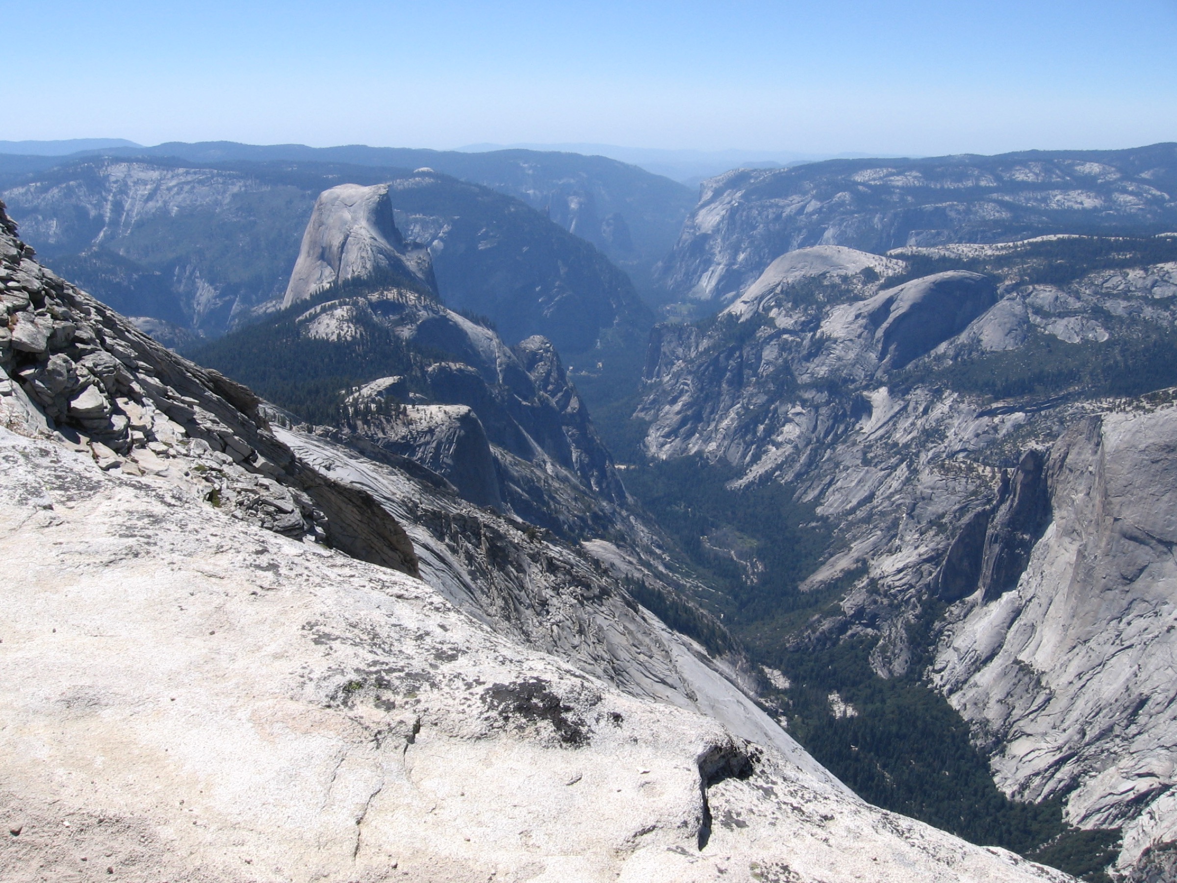 Yosemite Valley from the summit ridge of Clouds Rest