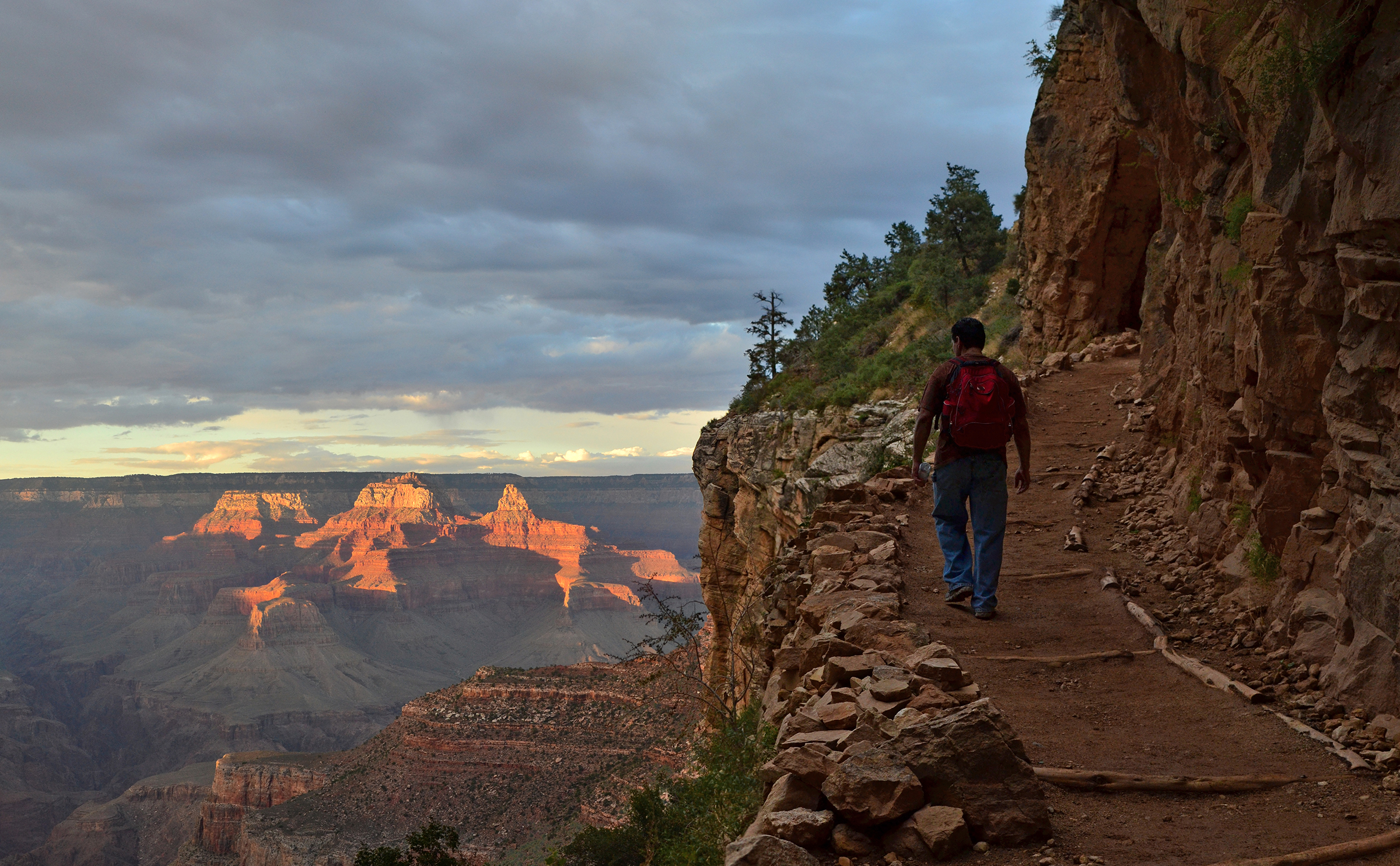 Bright Angel Trail au coucher du soleil, Grand Canyon National Park
