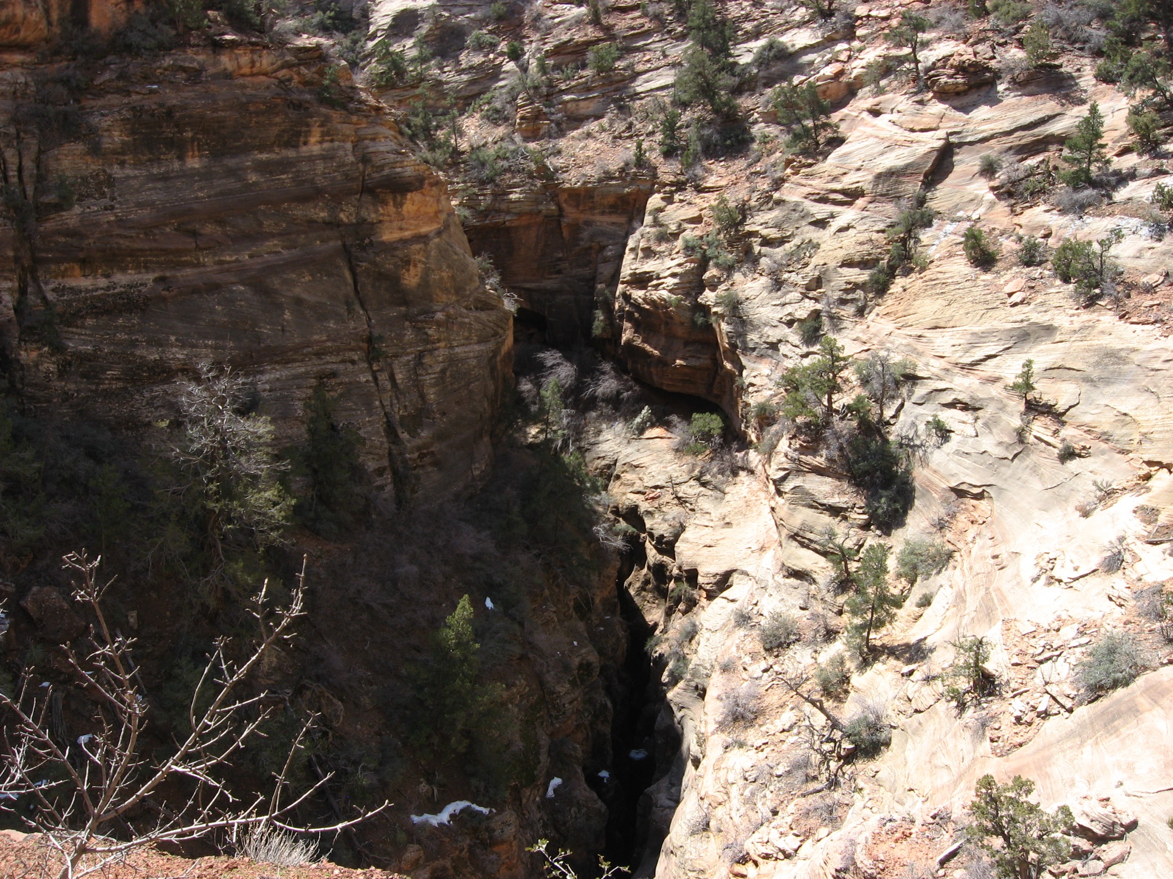 Sentier construit en grès sur l'itinéraire du Canyon Overlook, Zion National Park