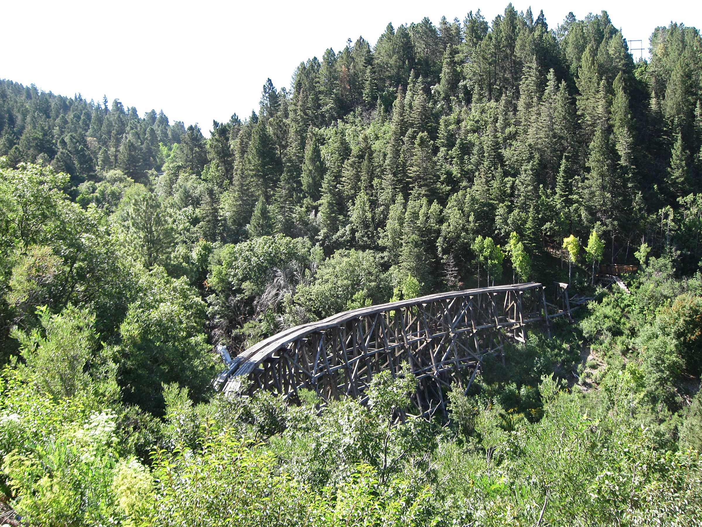 The Mexican Canyon Trestle near Cloudcroft, New Mexico — a wooden railroad trestle in a forested canyon
