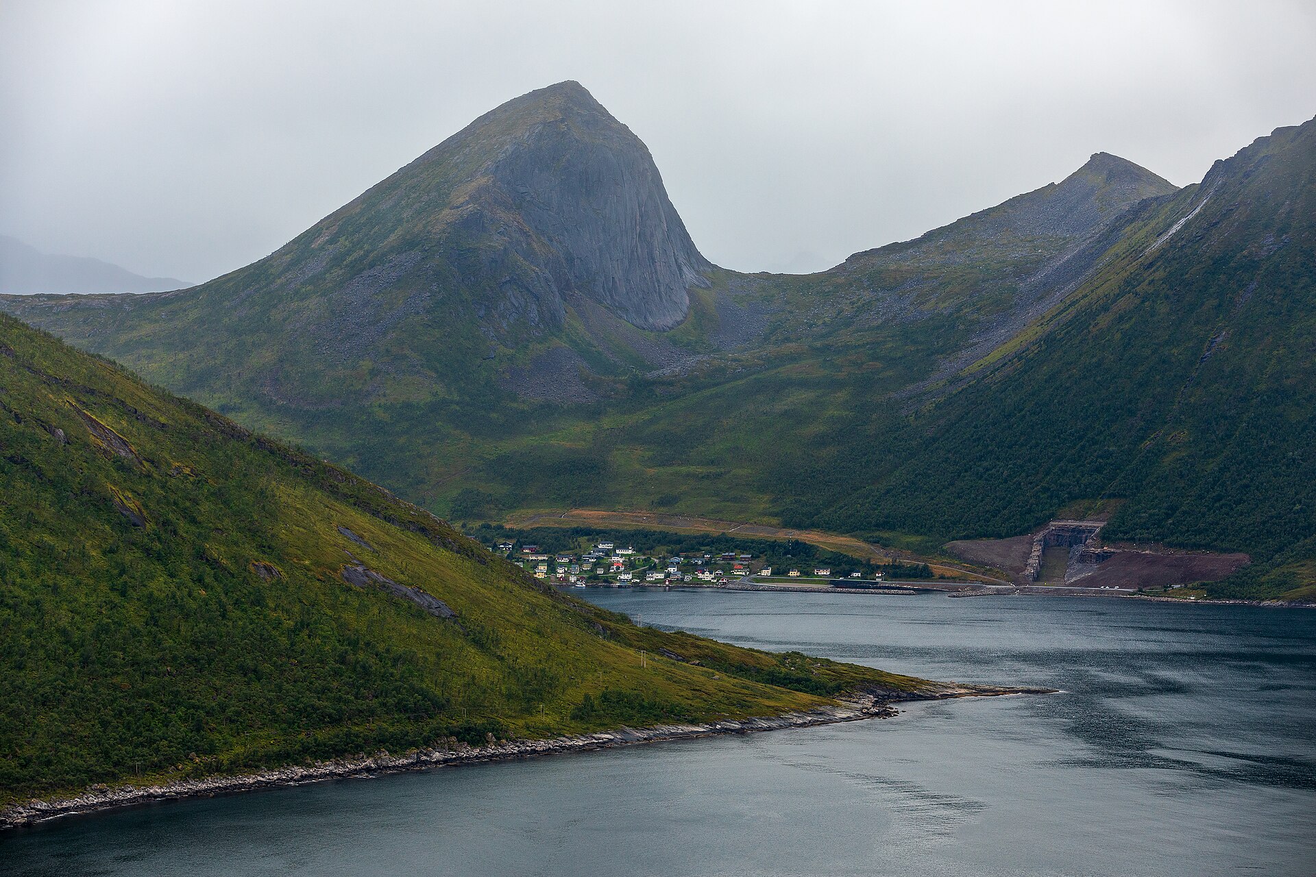Fjordgård and Segla seen beyond Keipneset on Senja