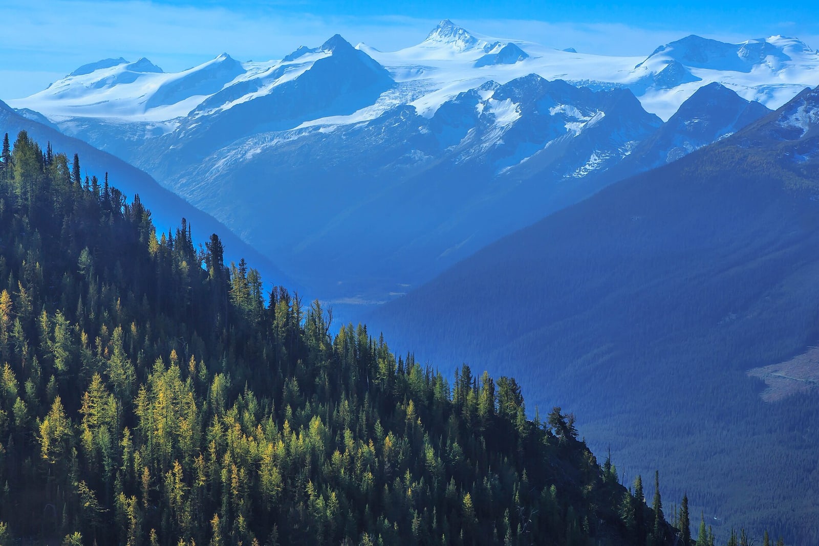 Remote Purcell Mountain peaks near Bobbie Burns Creek